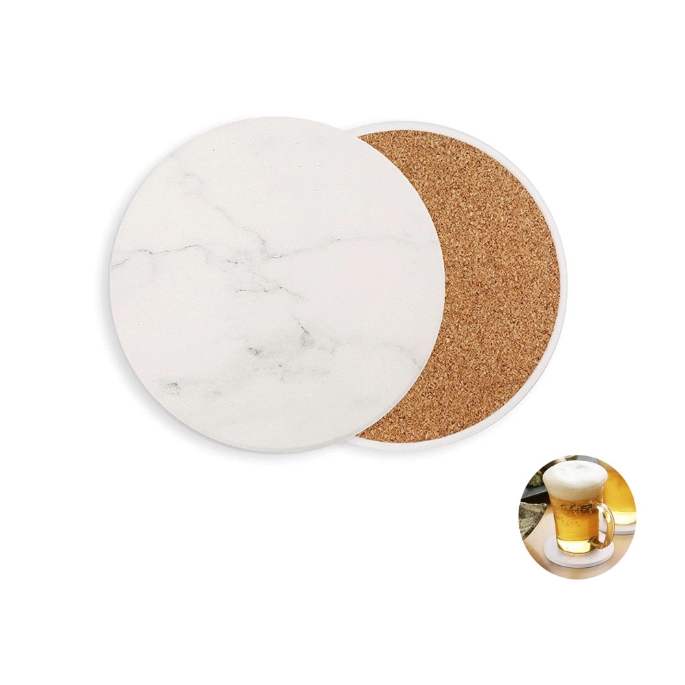 Dolomite Cork Round Absorbent Coaster