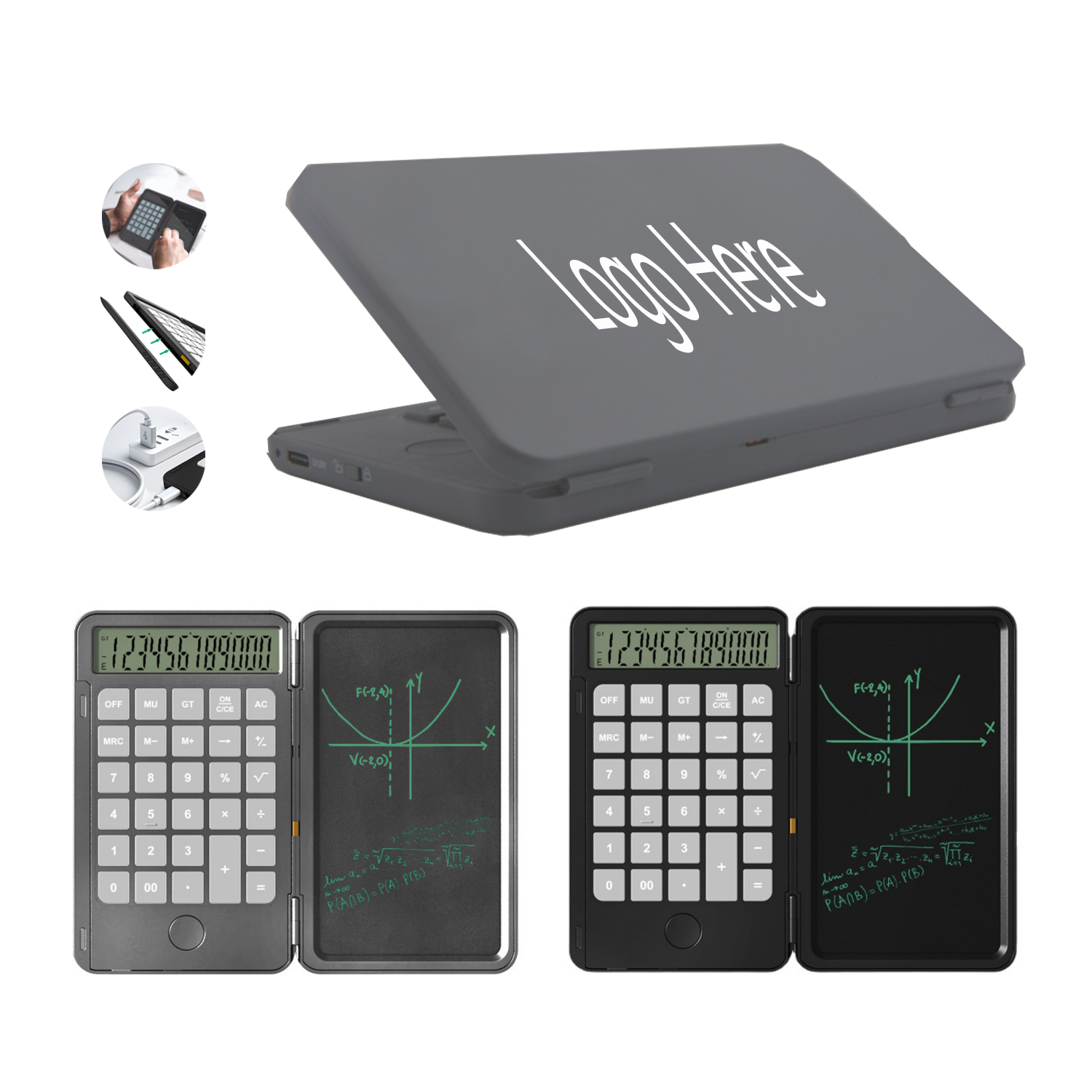 USB Charging Calculator with Writing Tablet
