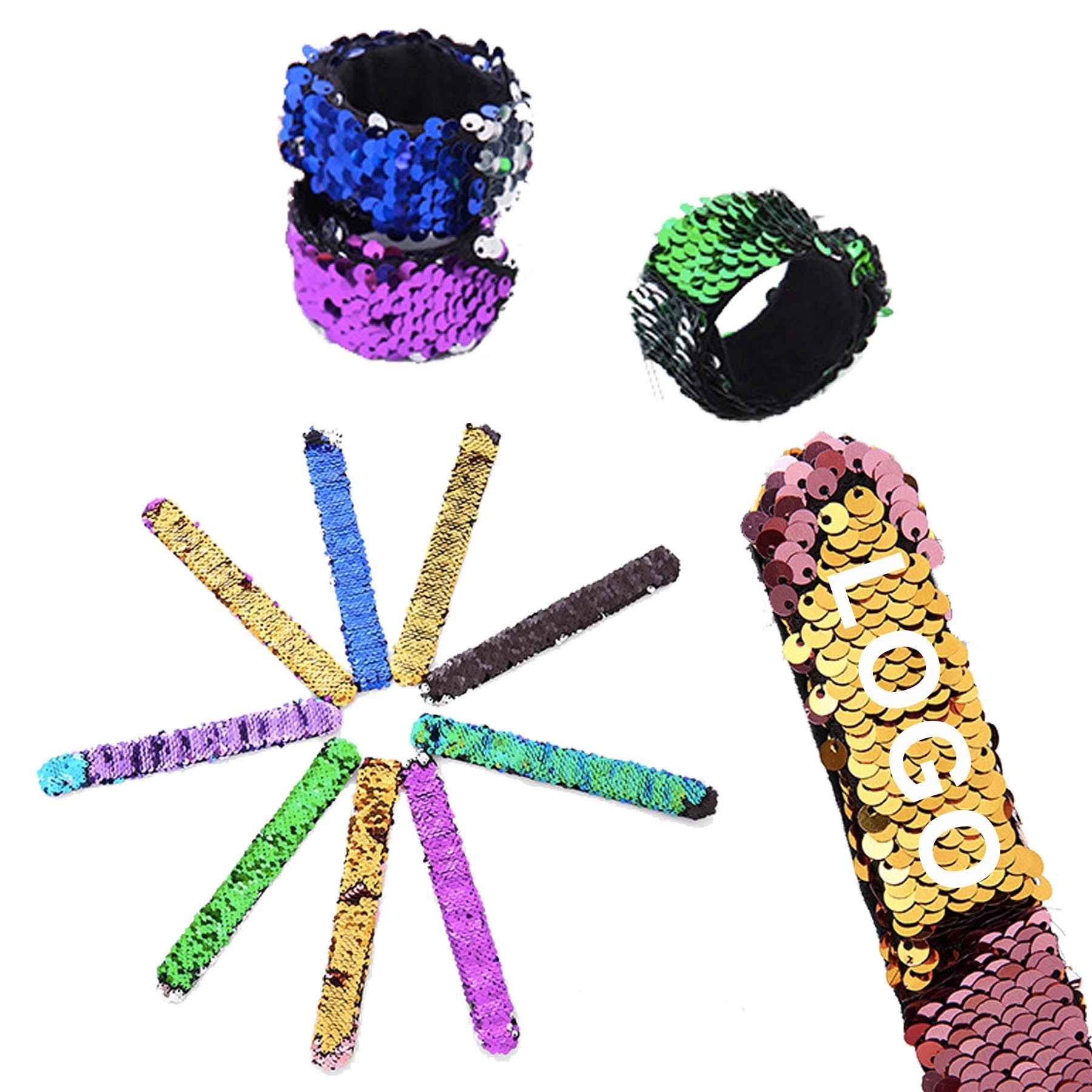 Fashion Two-tone Mermaid Reversible Sequins Bracelet