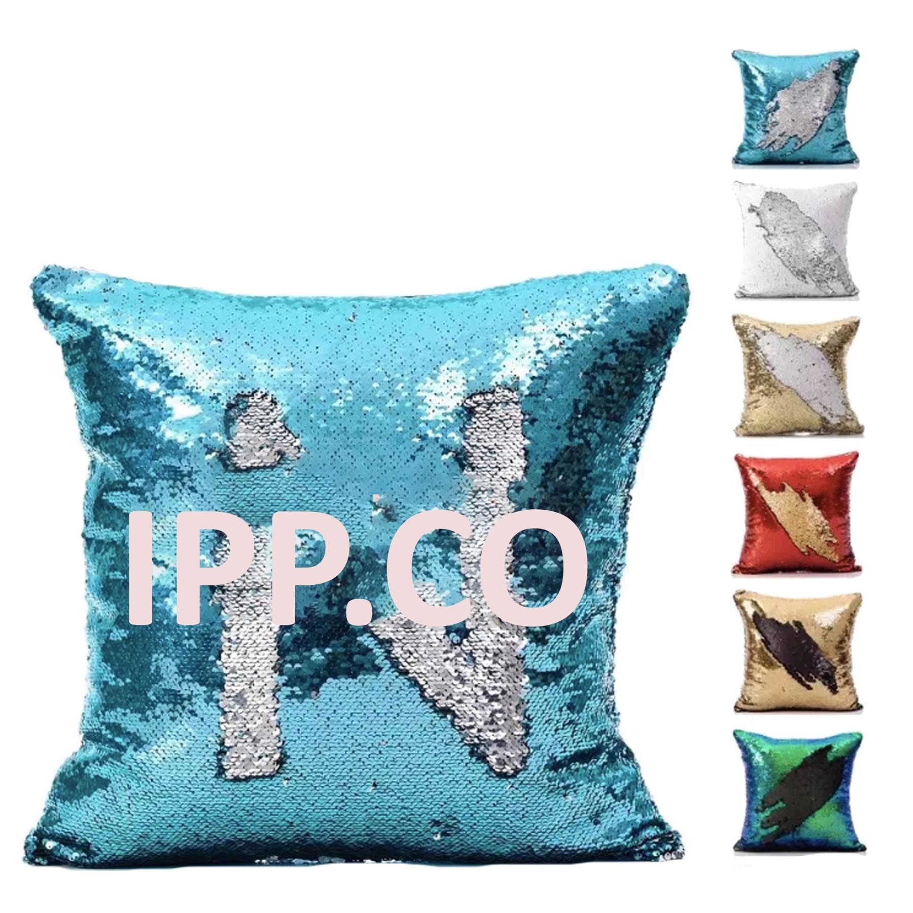 Sequin Throw Pillow Cover Color Changing Reversible