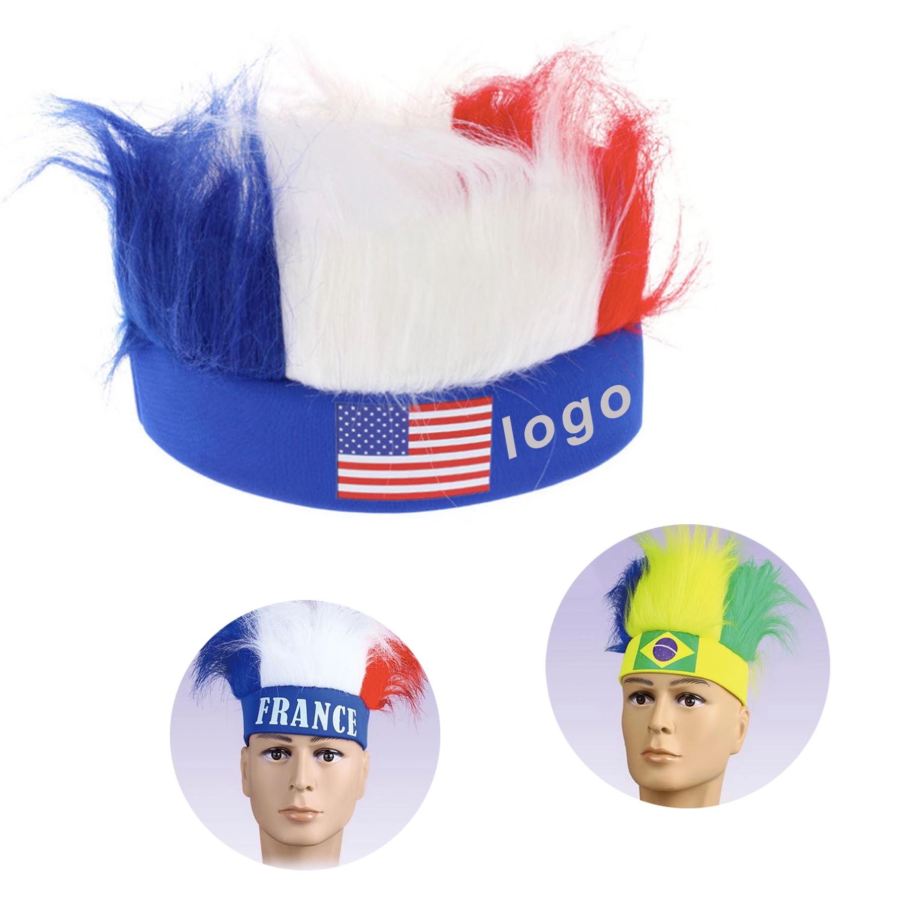 Custom World Cup Soccer Fan Wig Headband