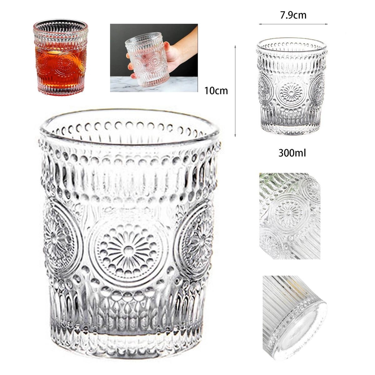 Sunflower Reliefs Unleaded Glass Cup