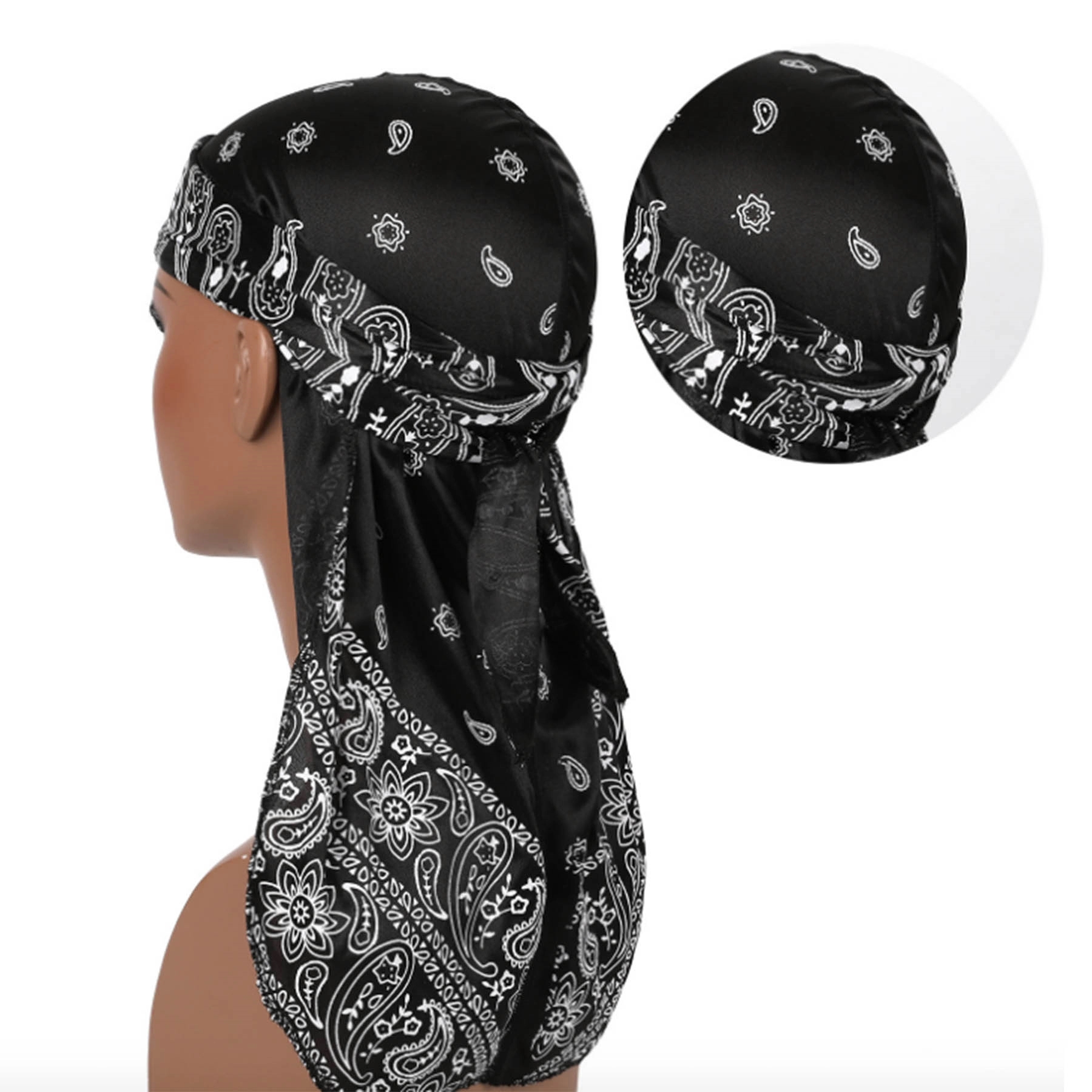 Unisex Silky Durag Long Tail Headwrap