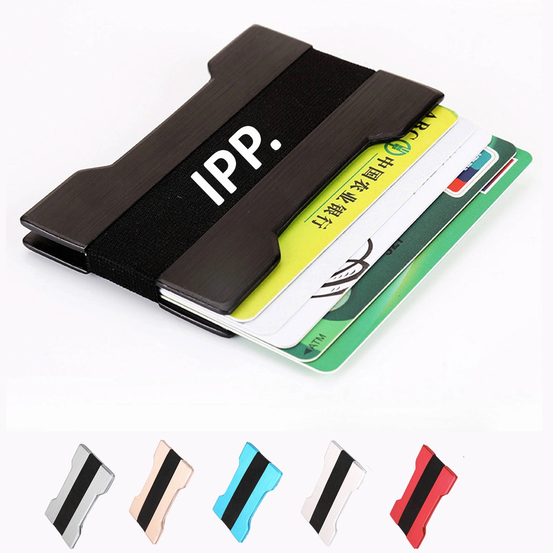 Minimalist Metal RFID Blocking Wallet with Cash Strap