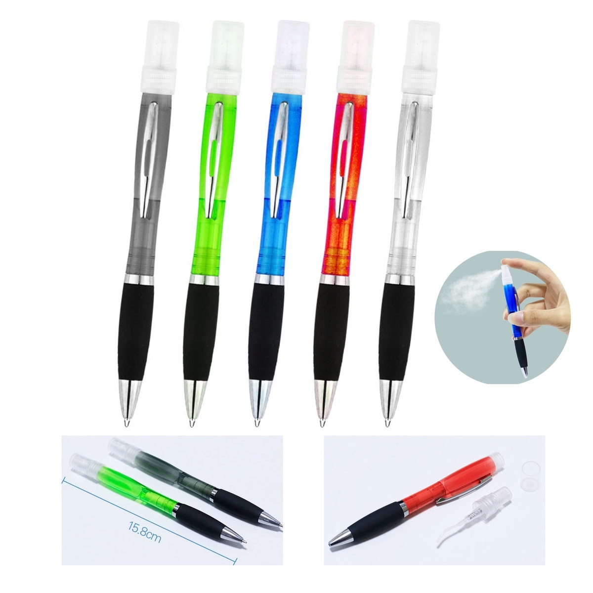 Twist Action Ballpoint Pen With Spray Bottle