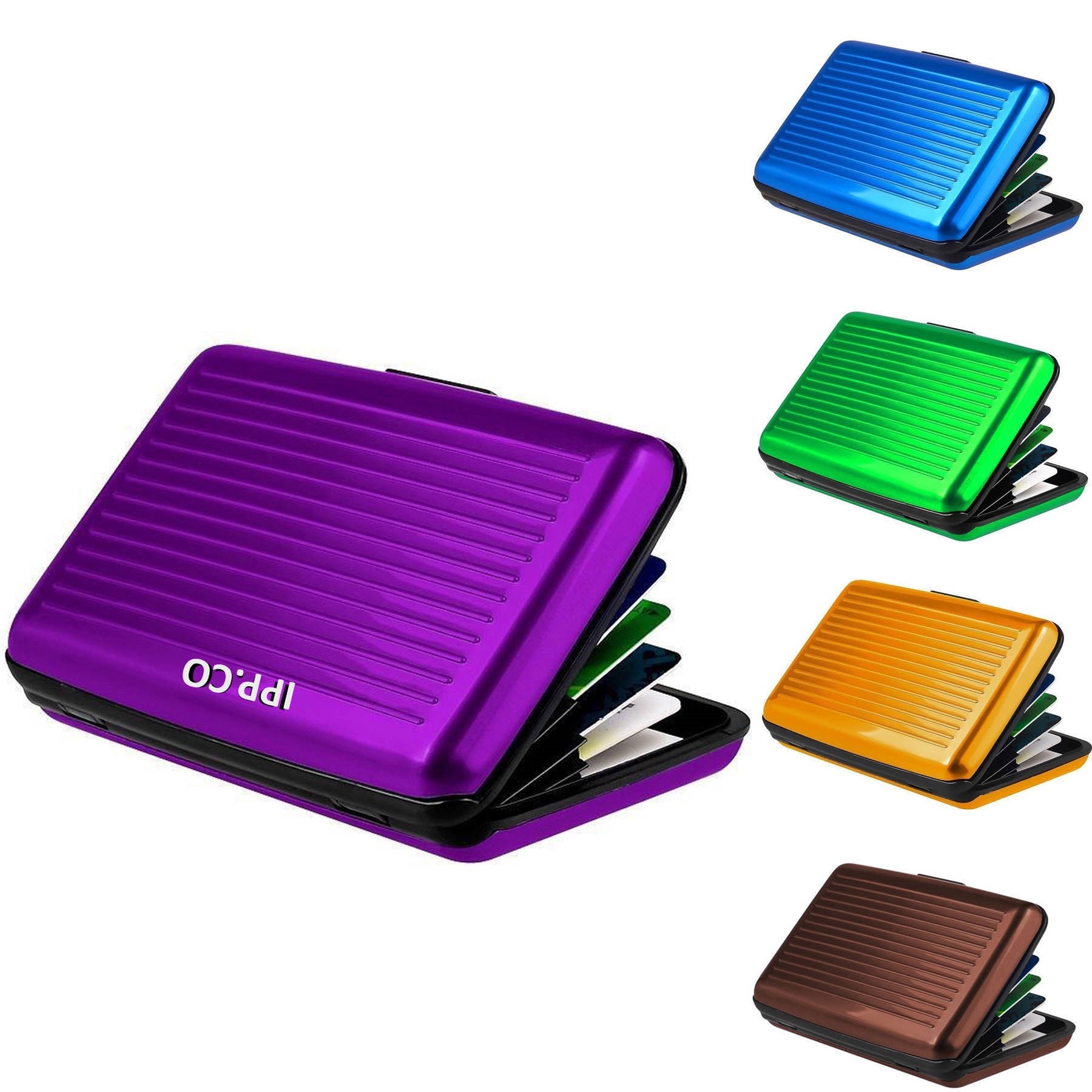 RFID-Blocking Aluminum Silver Wallet Credit Cards Holder