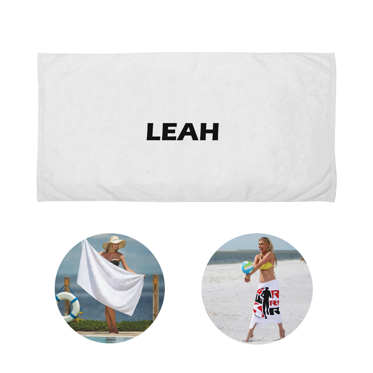 Jewel Collection White Beach Towel