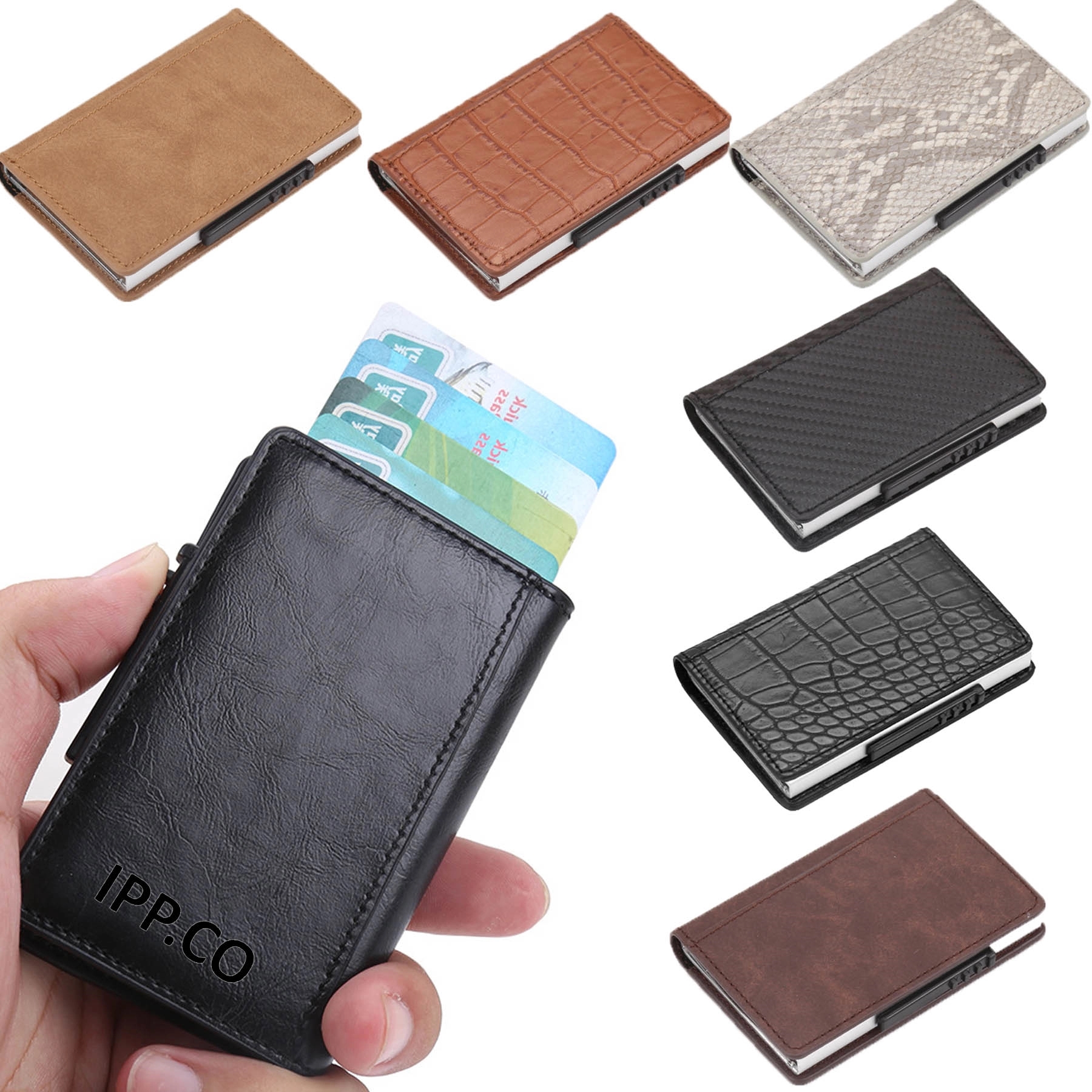 Skinny Minimal Thin Front Pocket RFID Wallet Card Holder