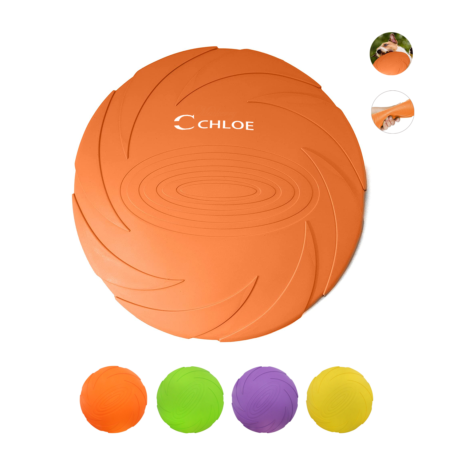 Chew-Resistant Floating Rubber Dog Frisbee Toy