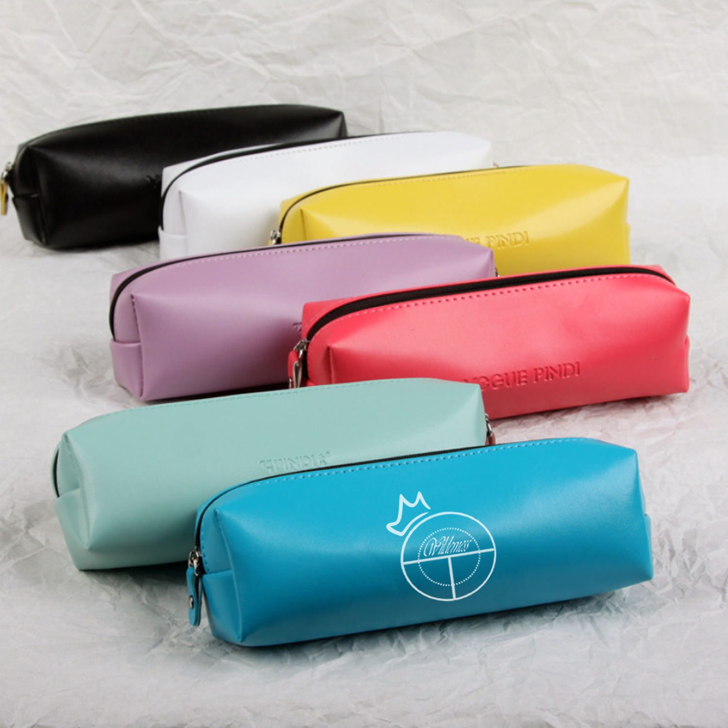Zippered PU Leather Pencil Cases