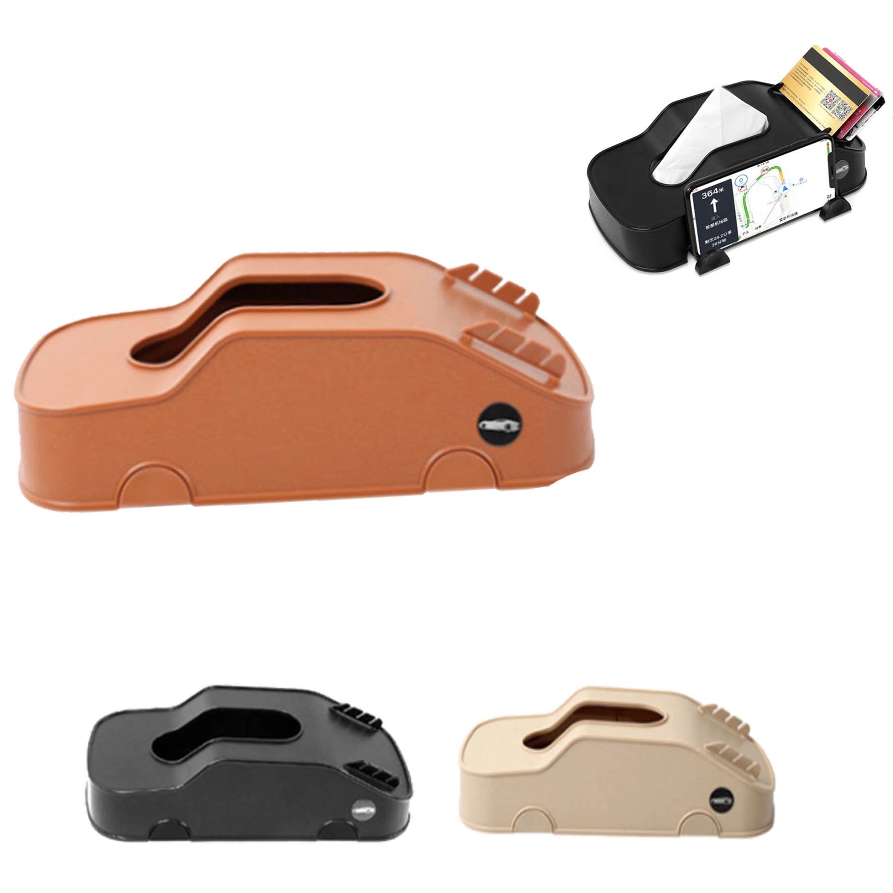 Car interior multi-function tissue box mobile phone and card