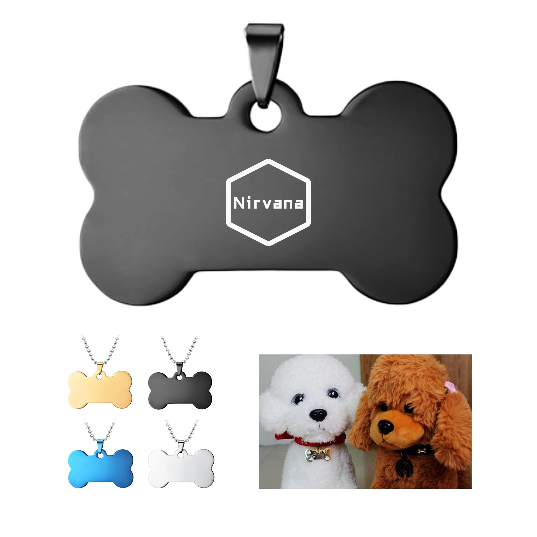 Stainless Steel Bone Pet Tag