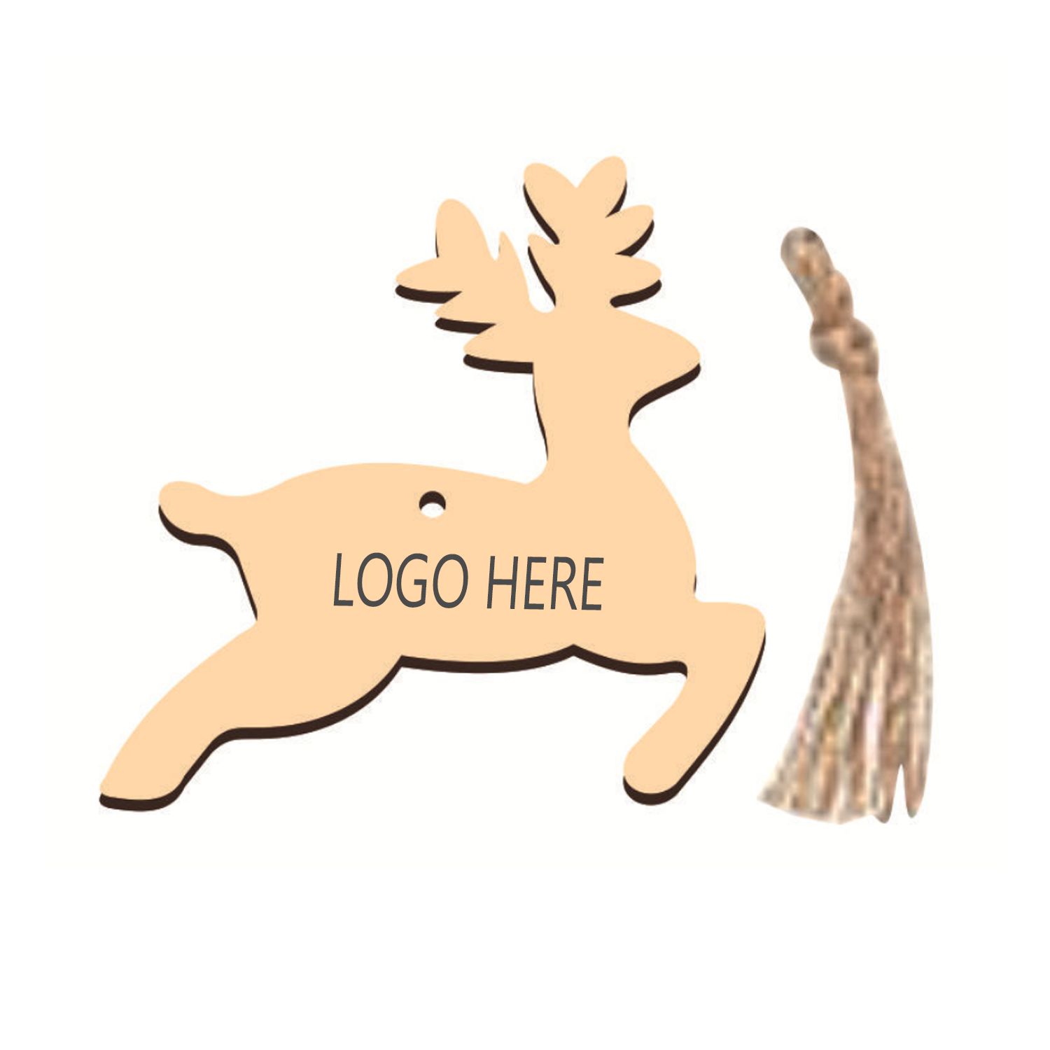 Elk Christmas Wood Pendant 10 Pieces Set