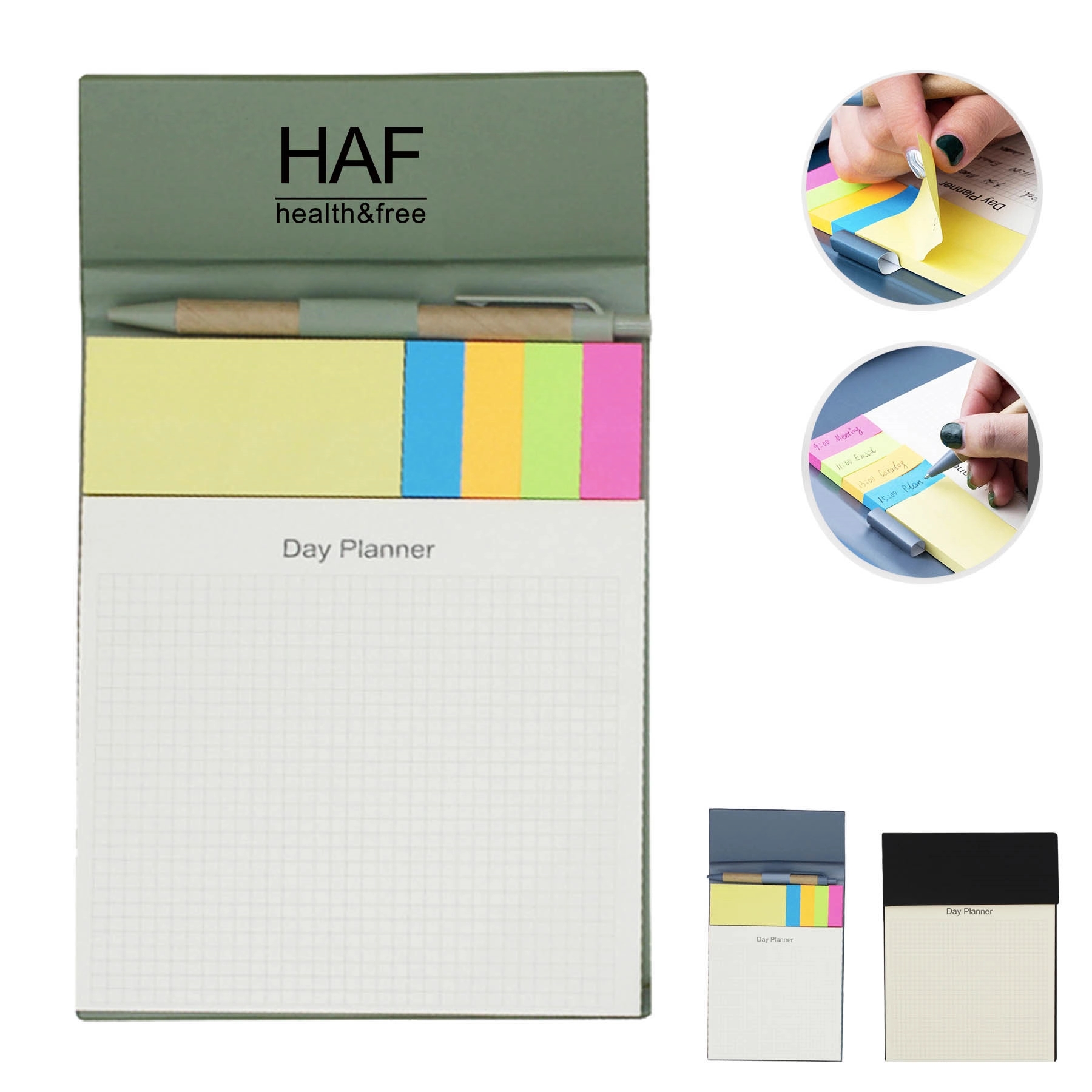 Business Notebook With Sticky Colored Notes