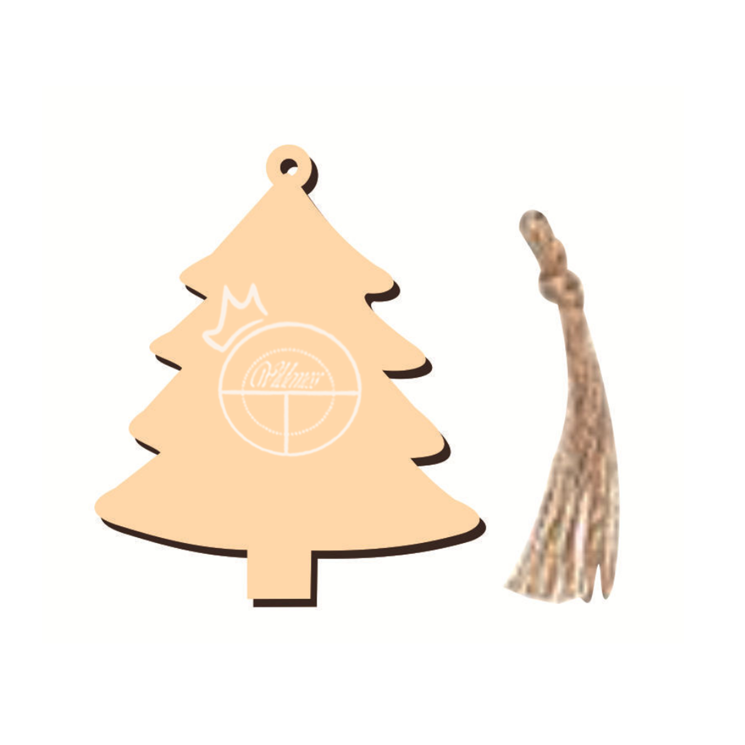Christmas Tree Wood Pendant 10 Pieces Set
