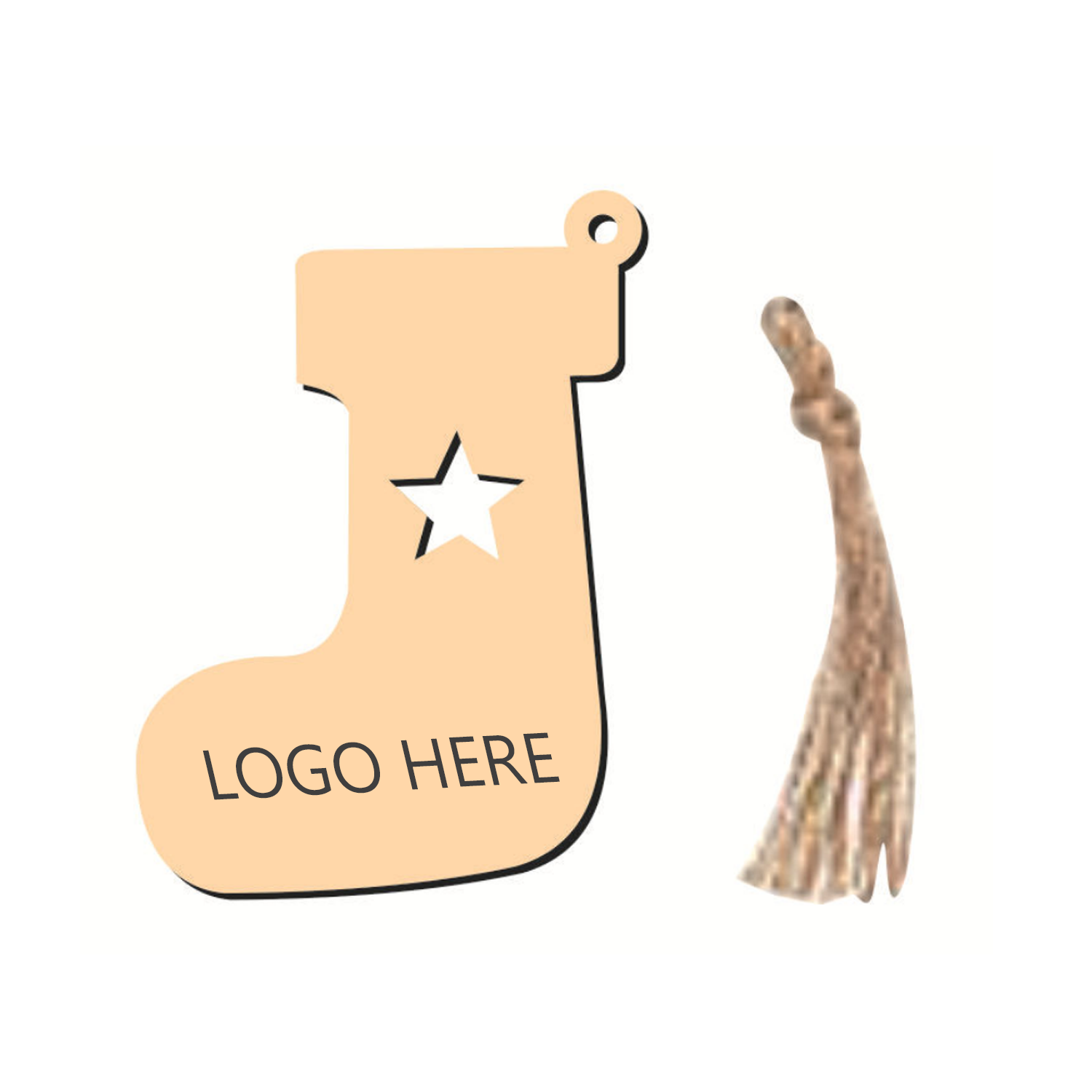 Christmas Stockings Wood Pendant 10 Pieces Set