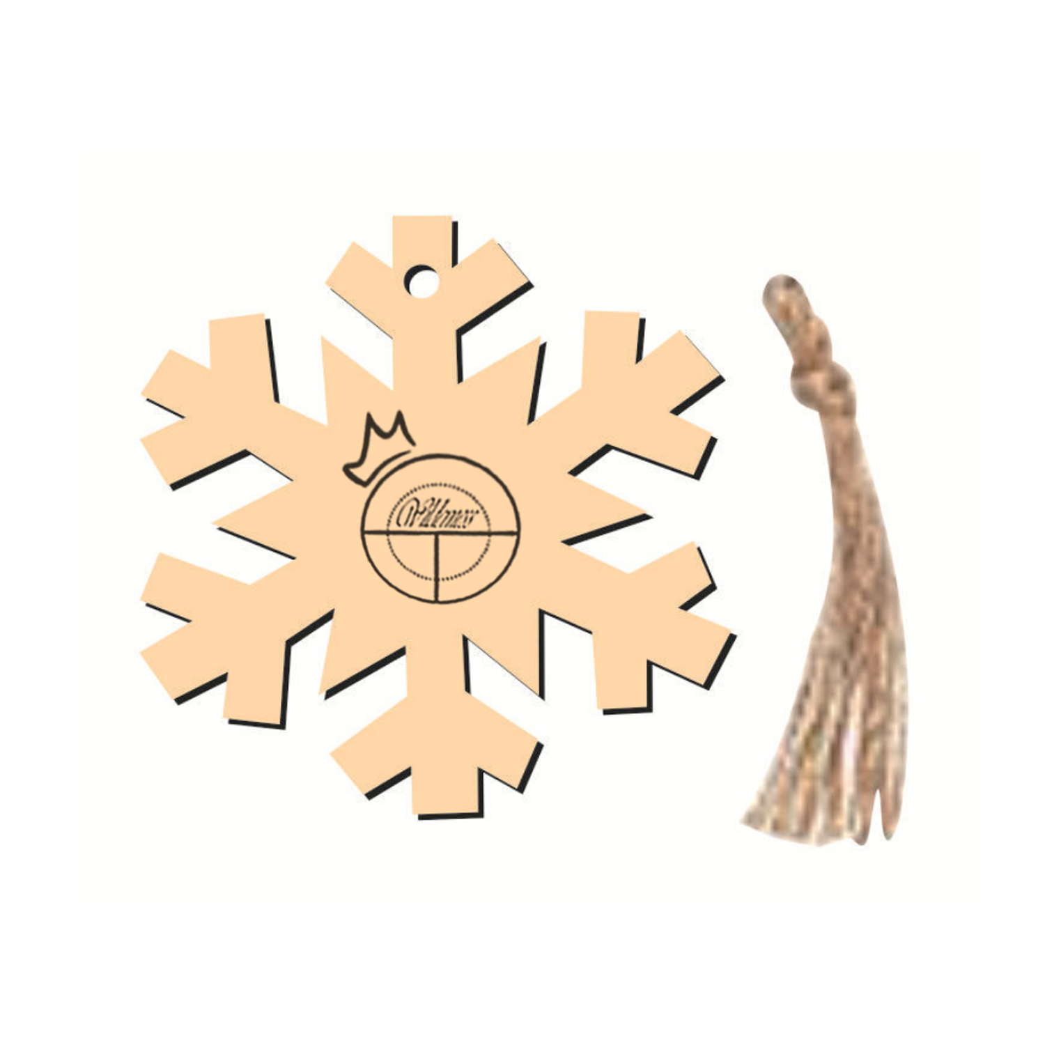 Snowflake Christmas Wood Pendant 10 Pieces Set
