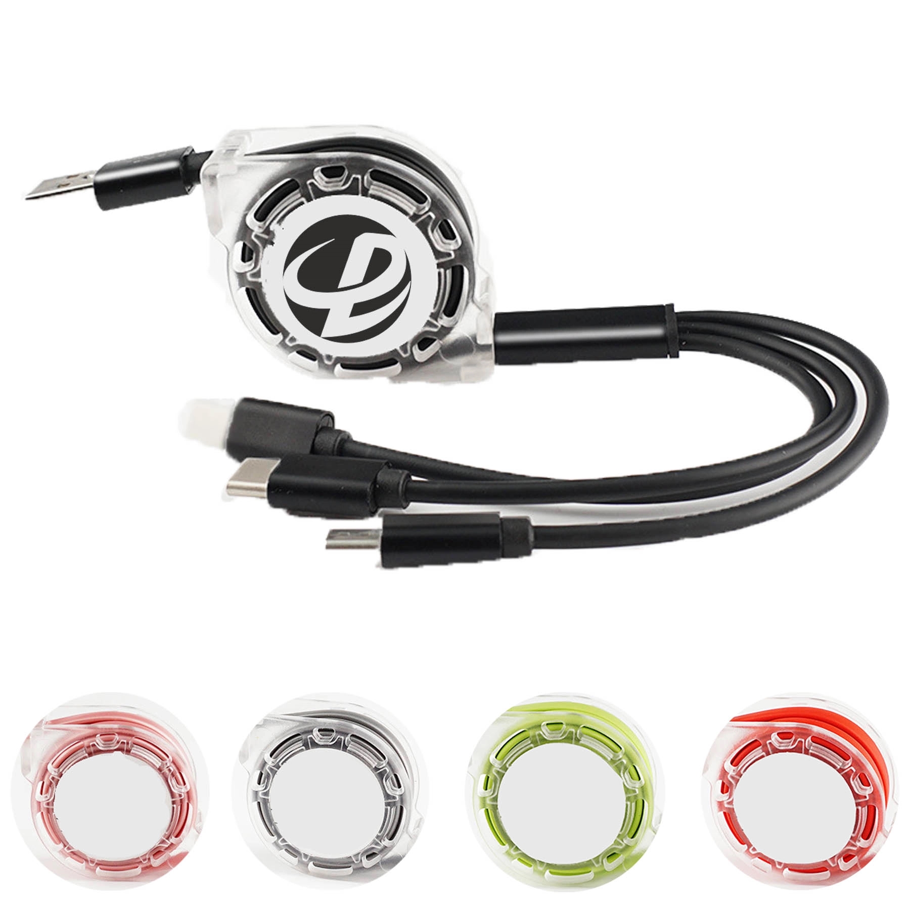 Micro USB Charging Cable 3-in-1 Multi Retractable Lightning