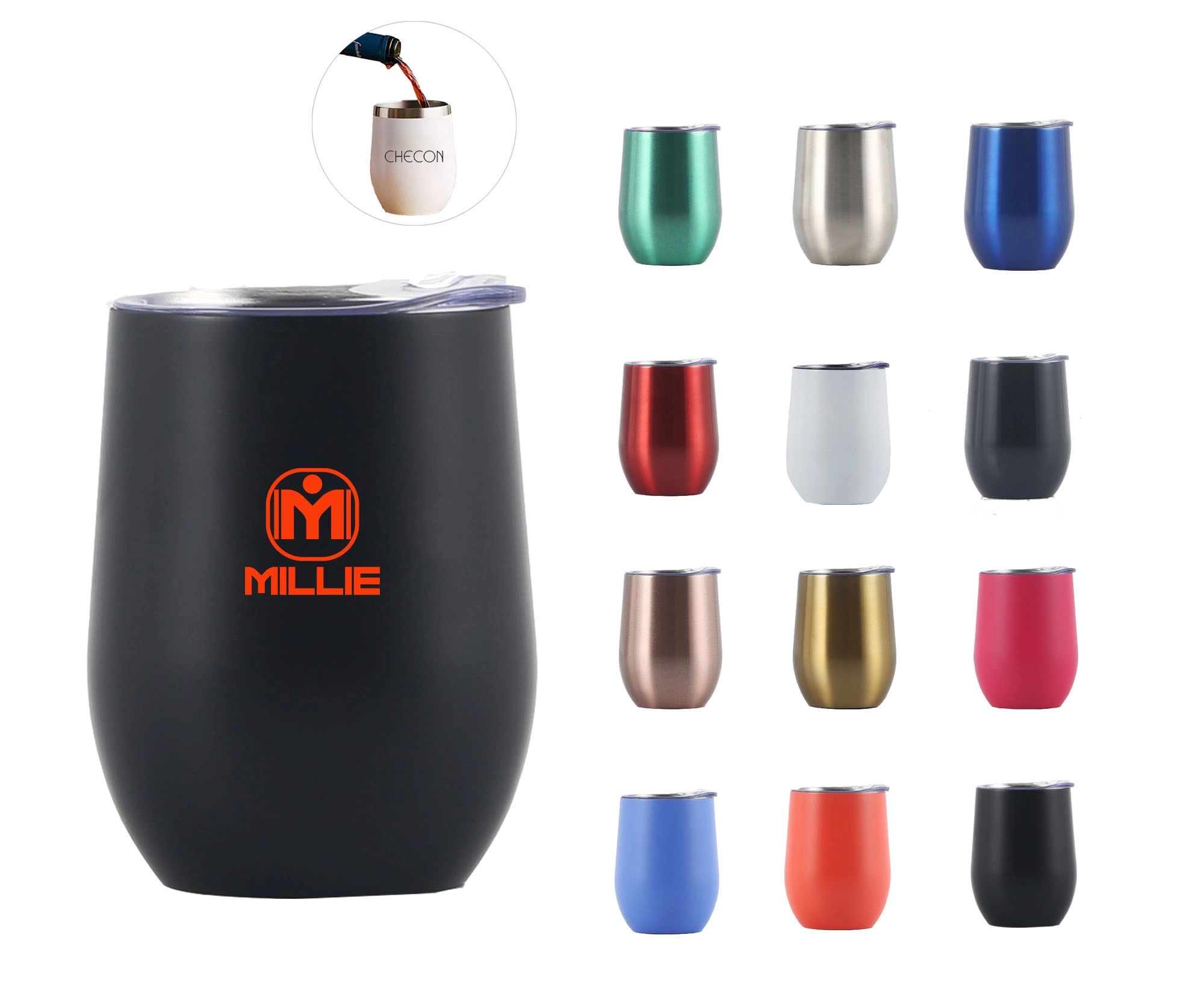 12 Oz. Double Wall Eggshell Cup with Lid