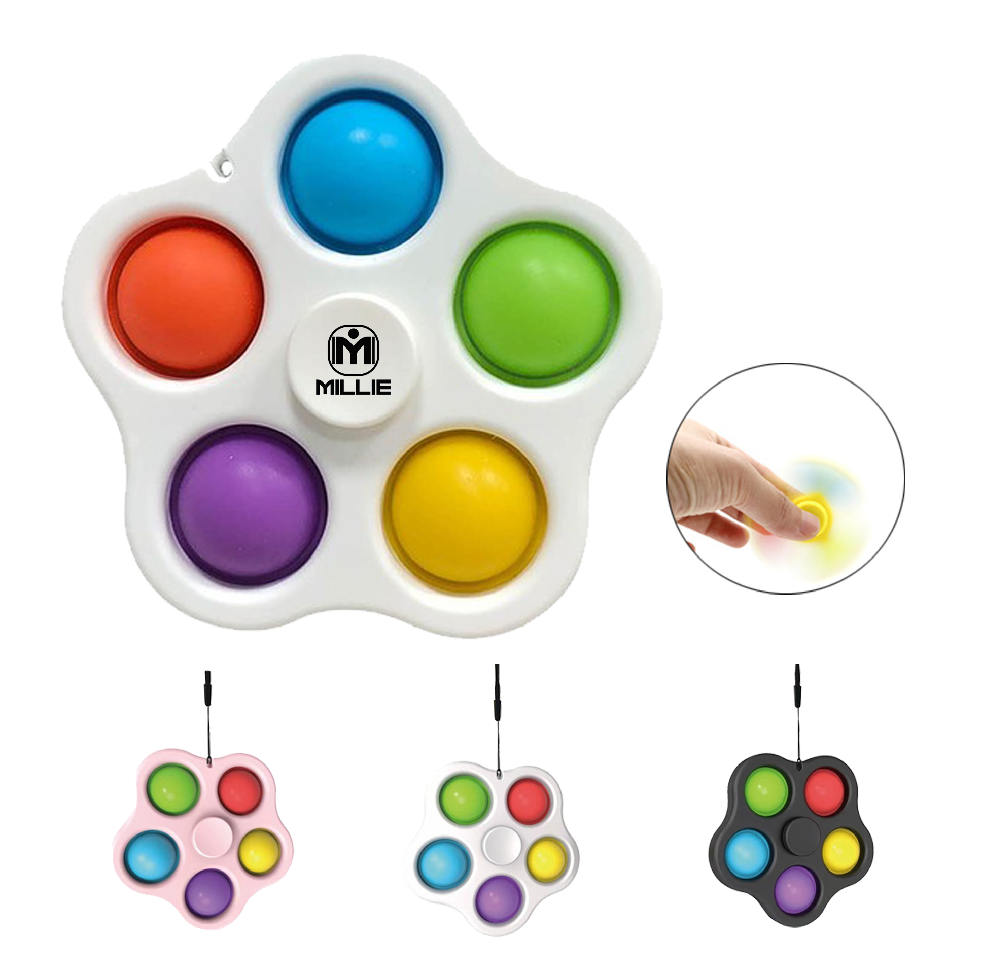Anti-Stress Dimple Spinner Push Pop Fidget Toy