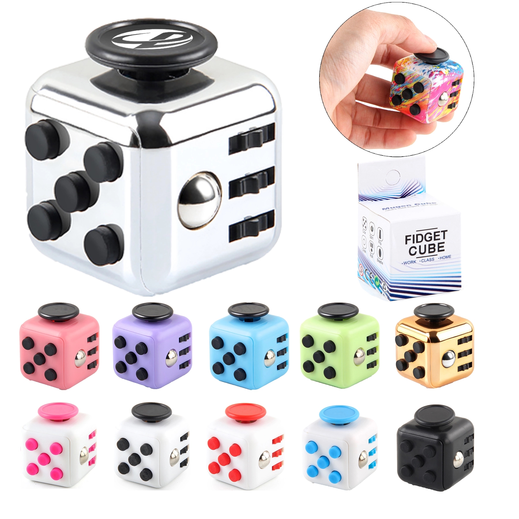 Fidget Cube Stress Anxiety Pressure Relieving Toy for Adult