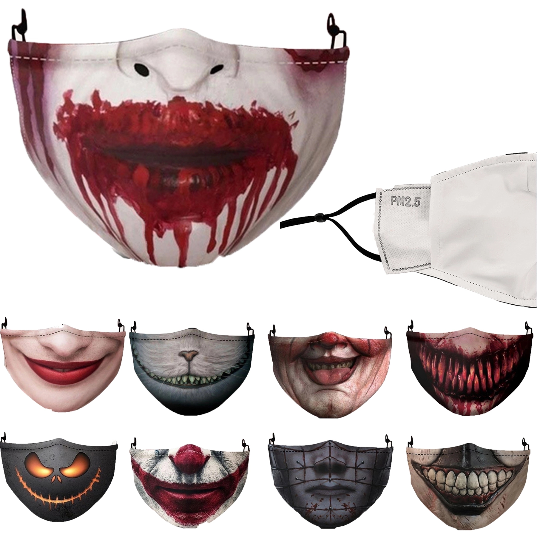 Cotton Fancy Halloween Face Mask Beats Mouth for Adult Party
