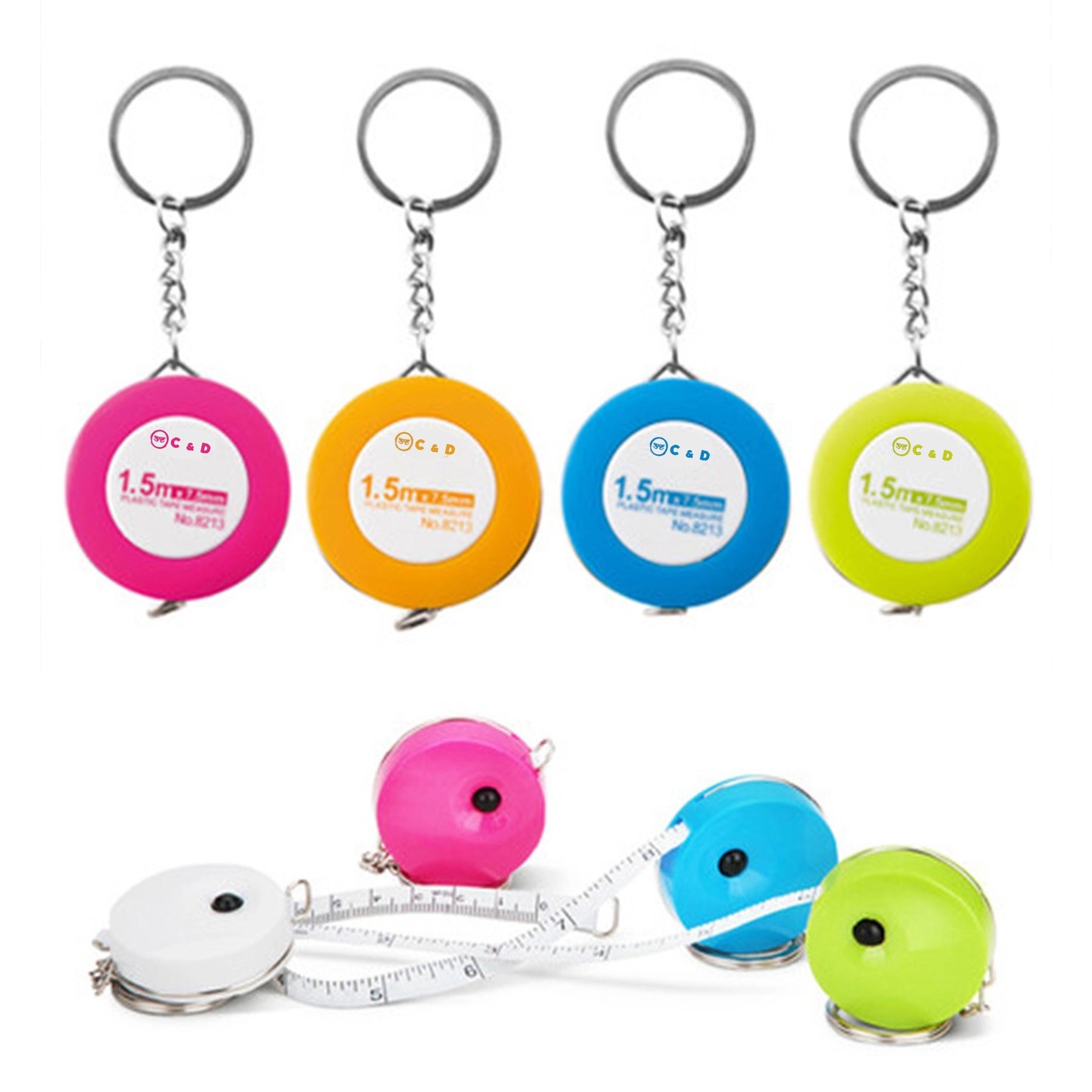 60inch Color Shell Leather Tape Measure With Key-chain