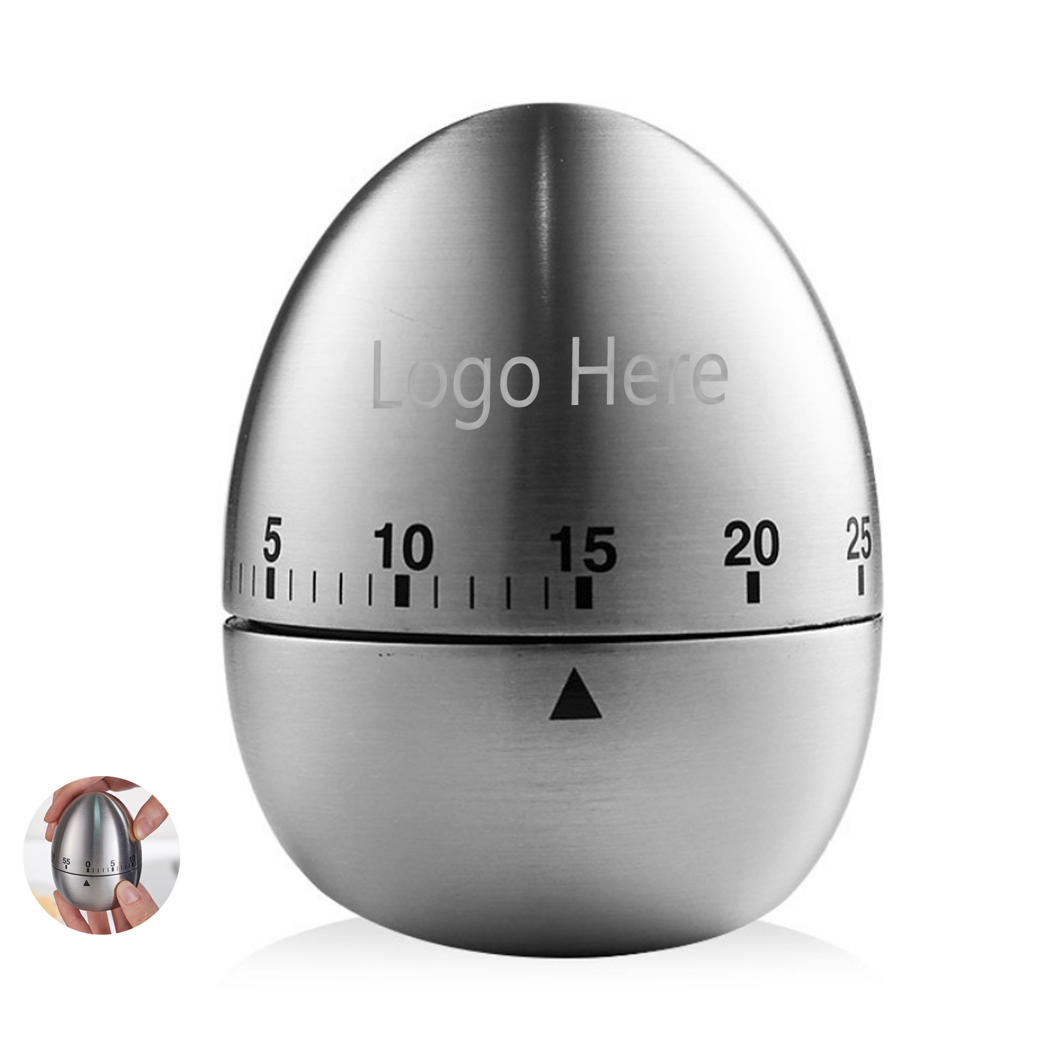 Stainless steel egg shaped kitchen timer