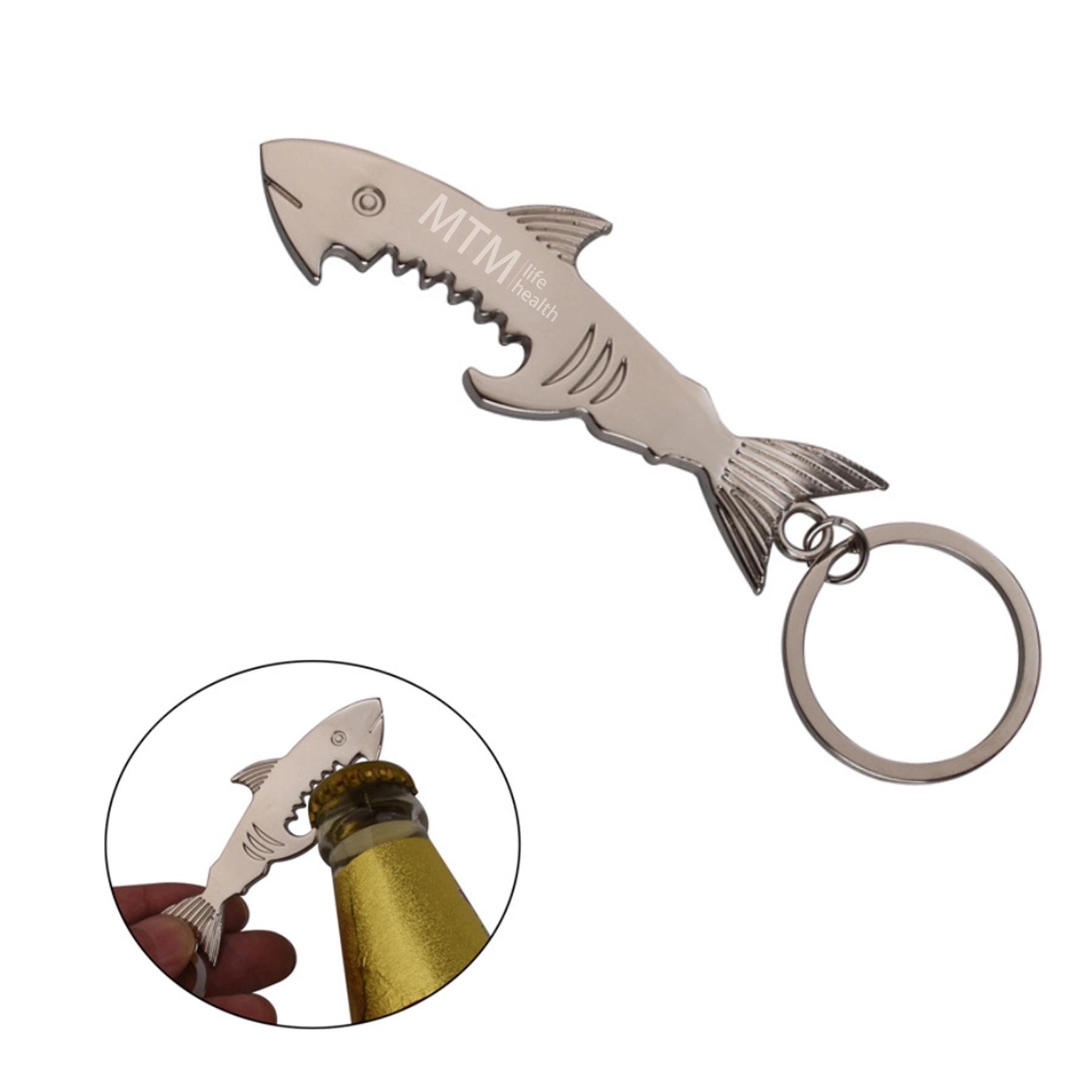 Fish Metal Shark Bottle Opener keychain