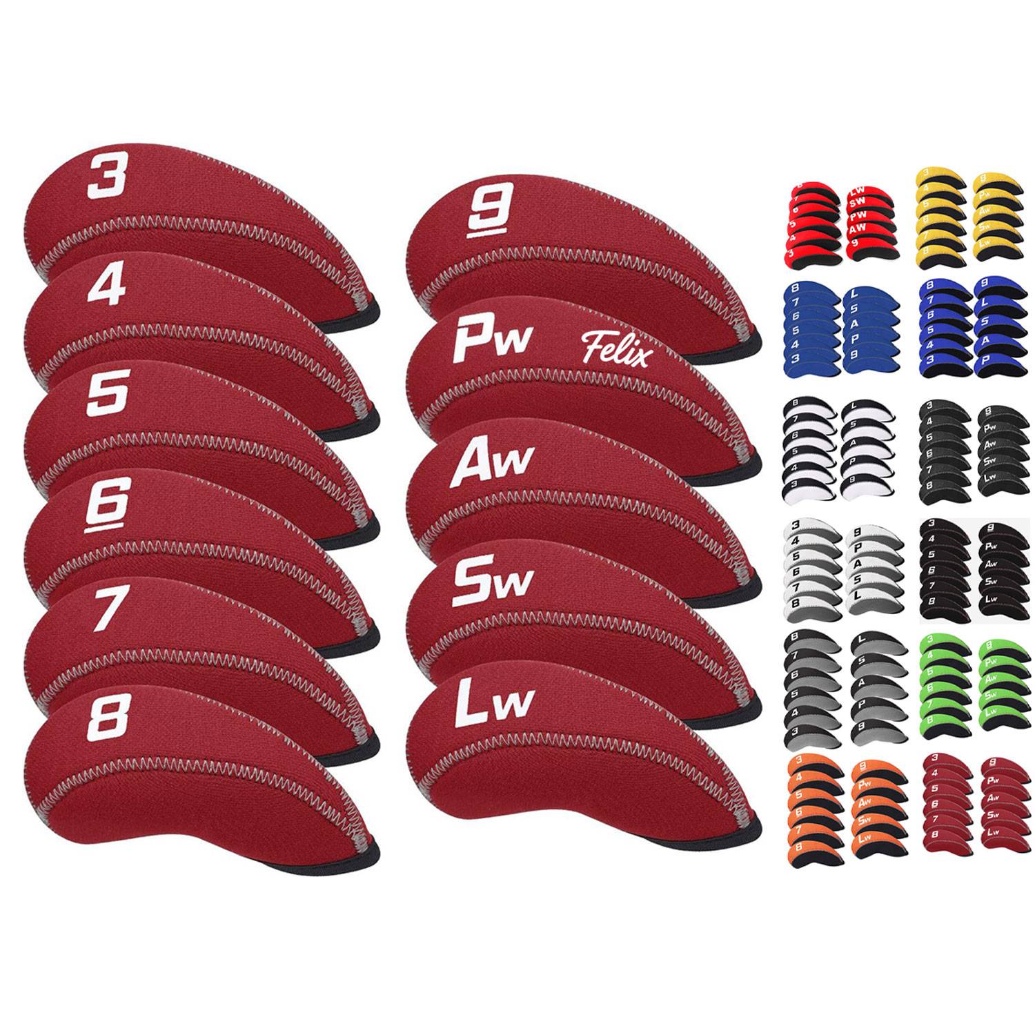11PCS Custom Neoprene Golf Club Headcover