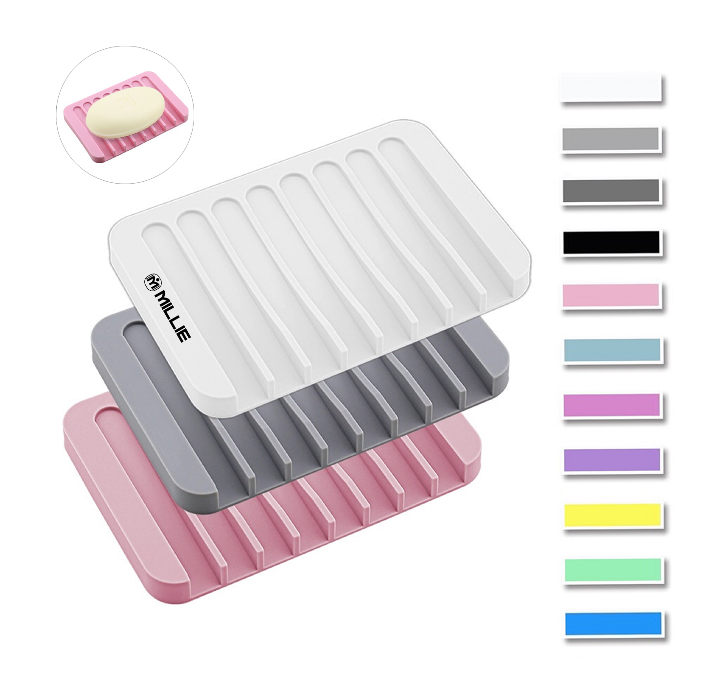 Pure Color Silicone Soap Dish