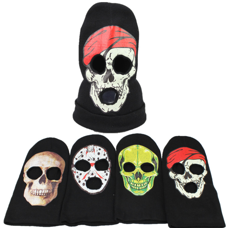 Halloween skull knit cosplay hat