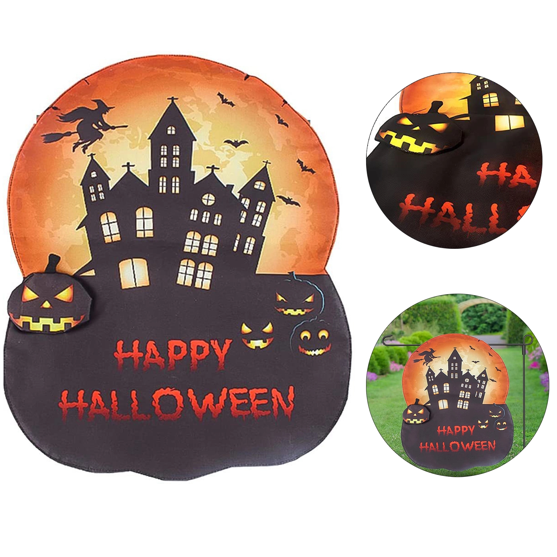 Halloween Garden Flag Double Sided Outdoor Pumpkin Yard Deco