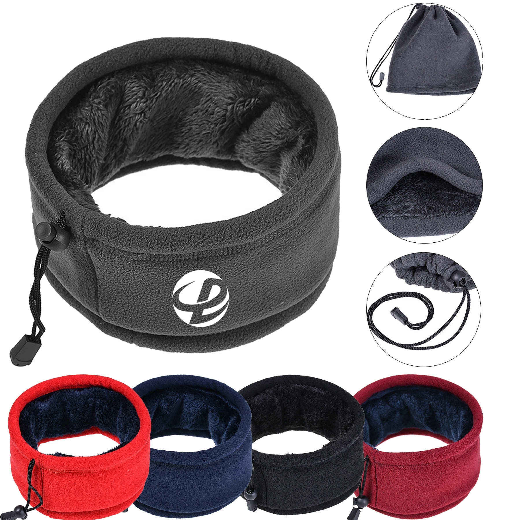 Winter Fleece Neck Gaiter Ski Tube Scarf for Men Women