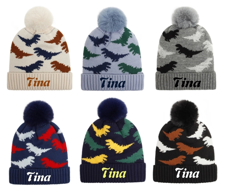 Baby Knitted jacquard hat Pom Beanie With Cuff