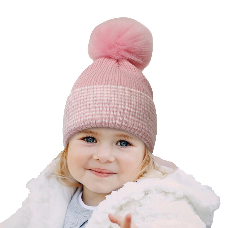 Stripe Pom Beanie With Cuff