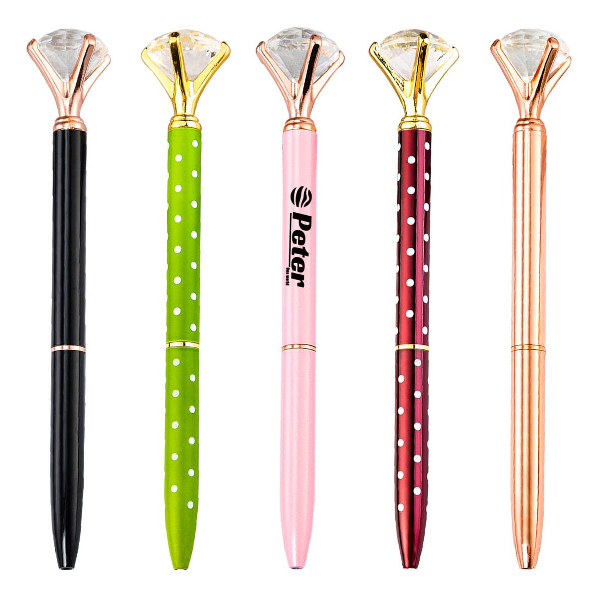 Retractable Metal Crystal Ballpoint Pen