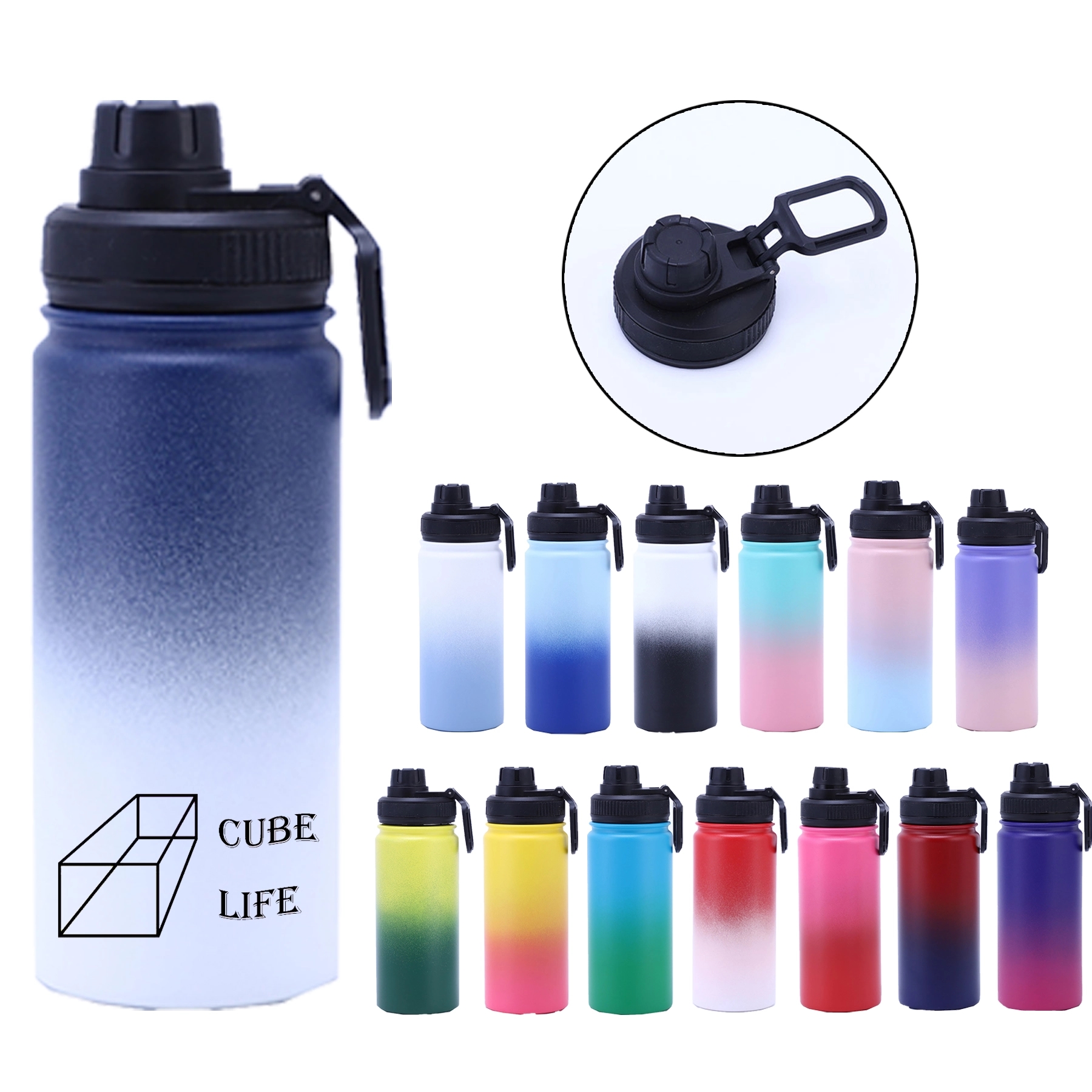 Vacuum Insulated Stainless-Steel Sports 16 OZ Water Bottle