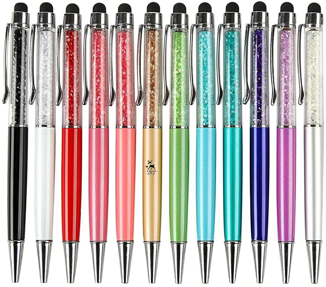 Crystal Ballpoint Pens with Stylus Tip