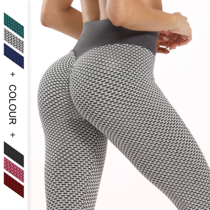High Waist Honeycomb jacquard yoga pants