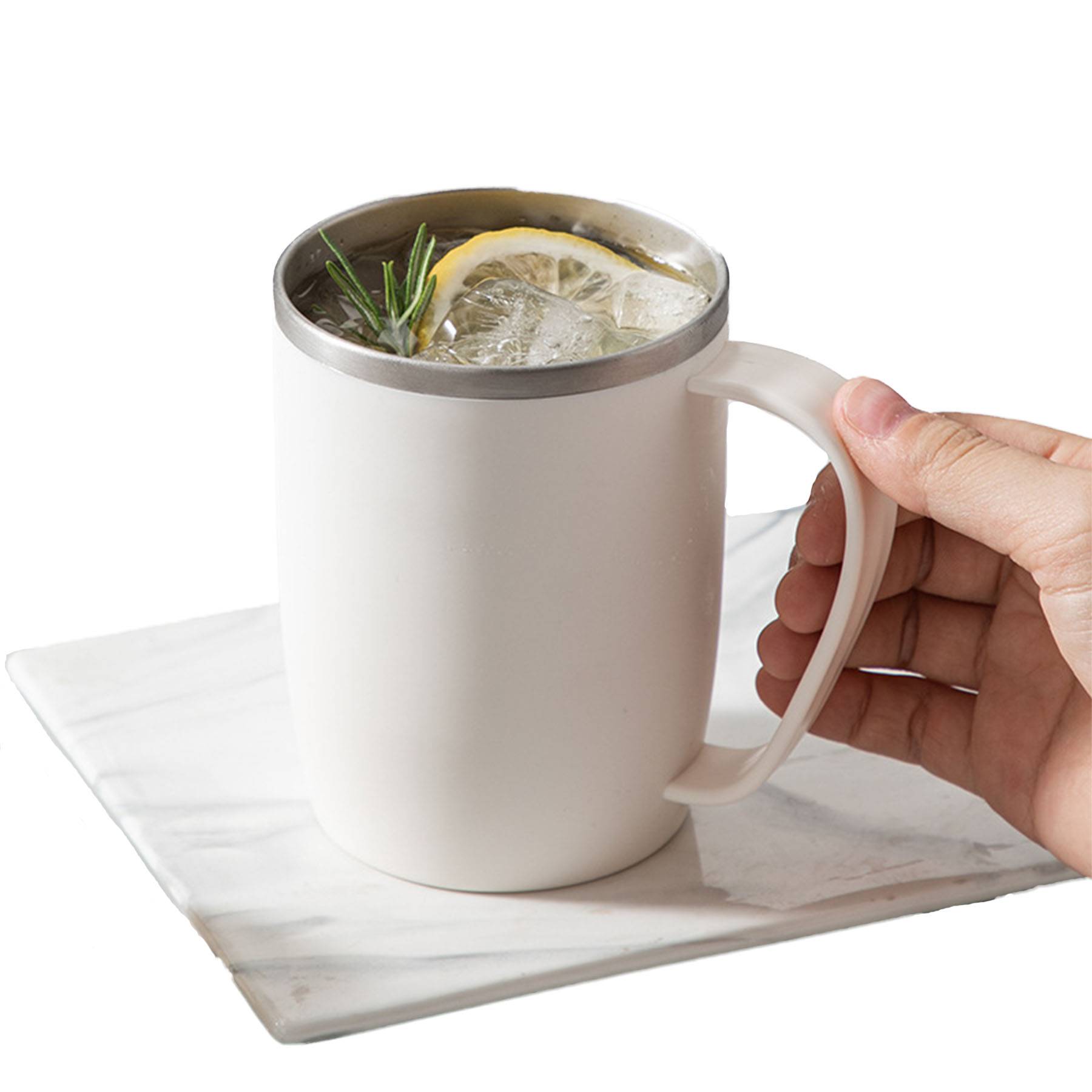 14oz Stainless Steel Cup with Handle - Image 3