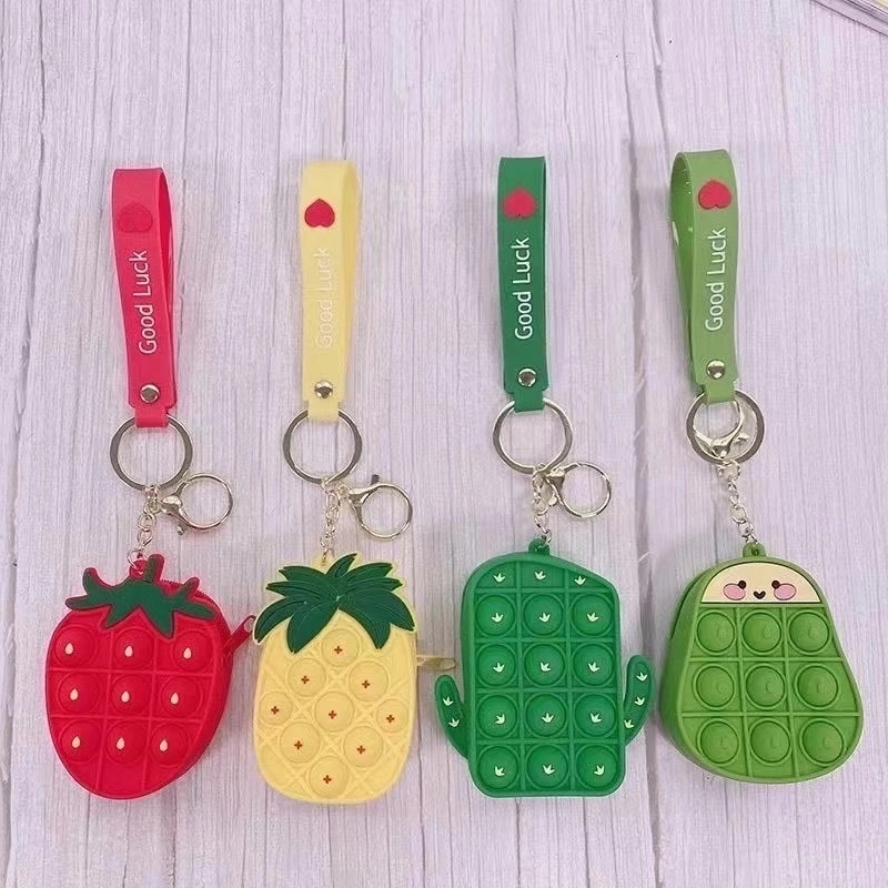 Key ring decompression pinch music silicone coin purse
