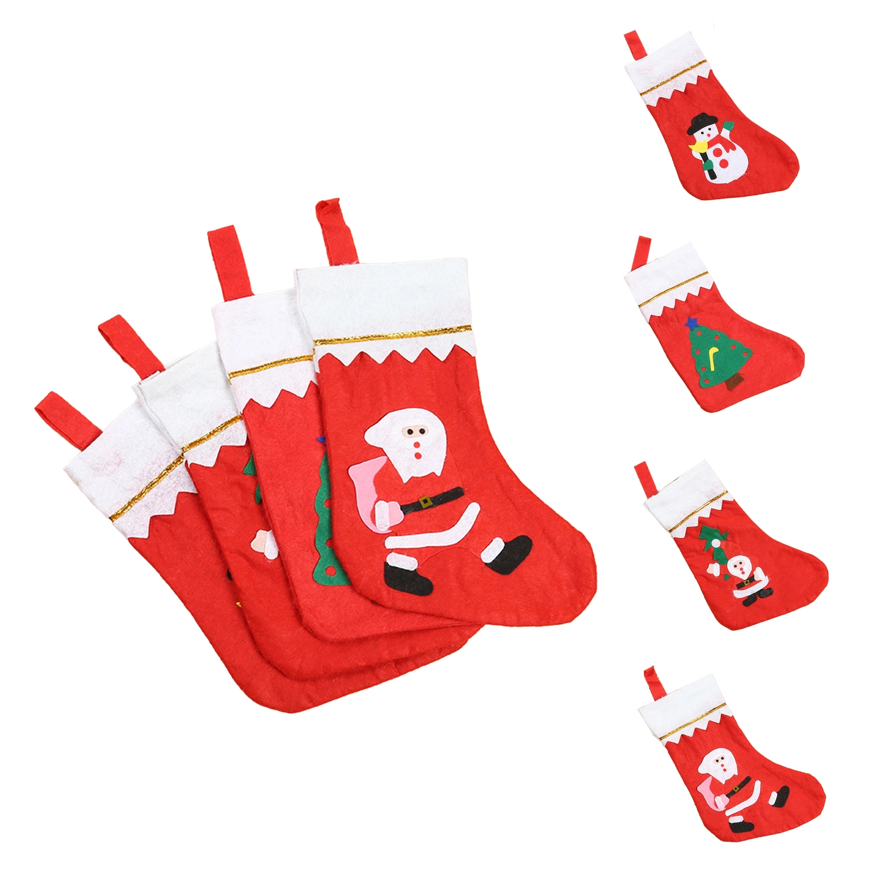 Santa Snowman Tree Christmas Xmas Stockings Ornaments