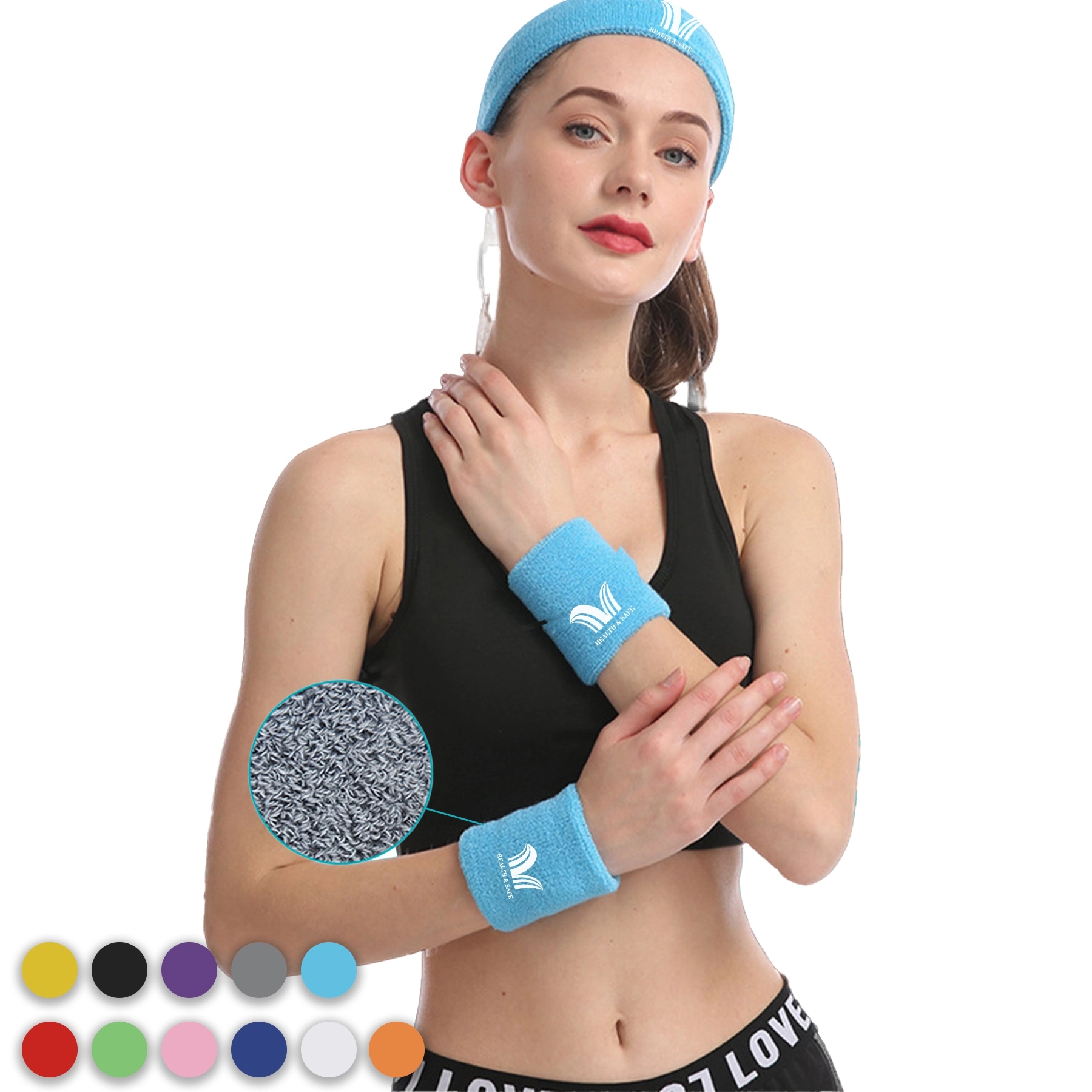 Sweatband  Sports Headband Wristband Set