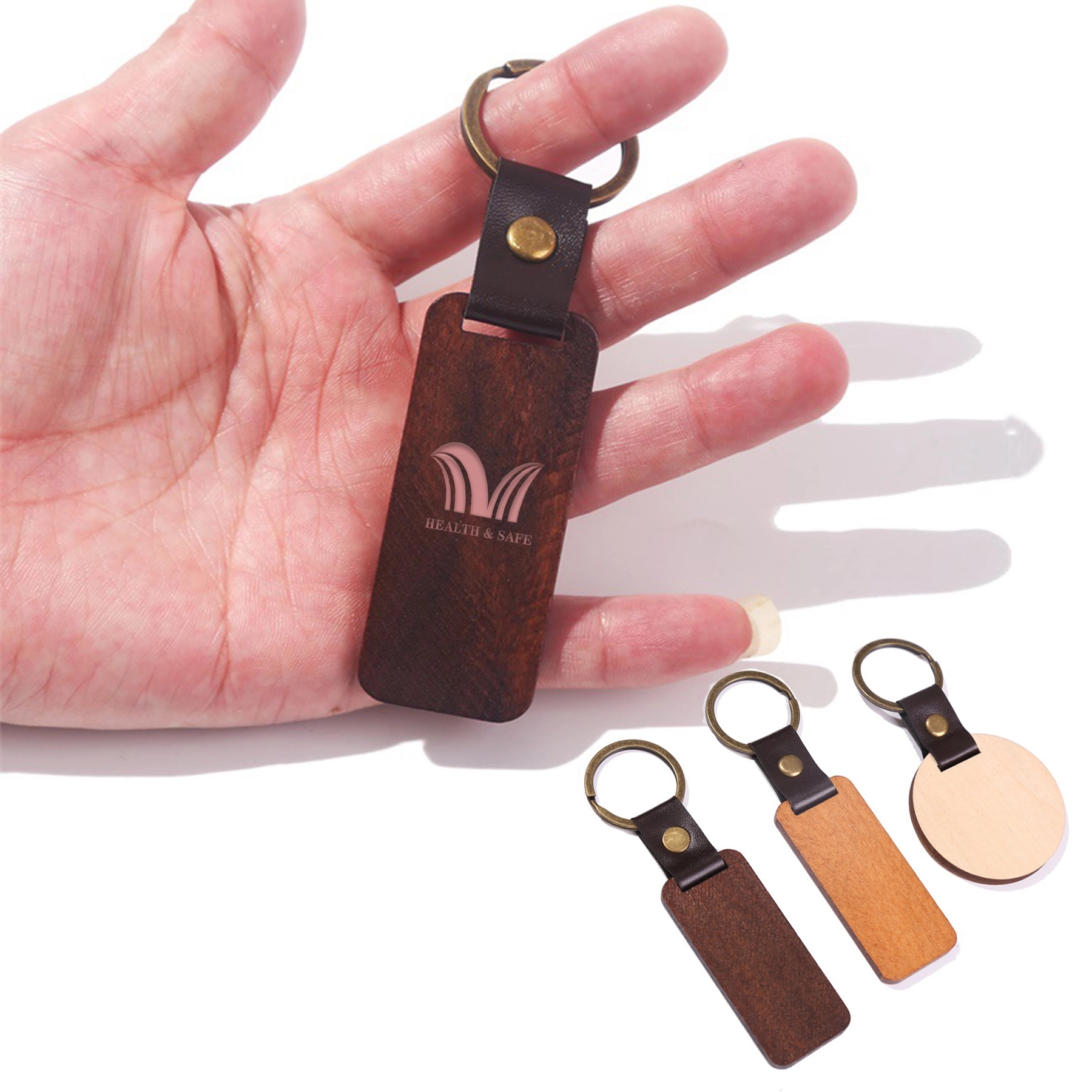 Wooden Key Chain  Anniversary Keychain