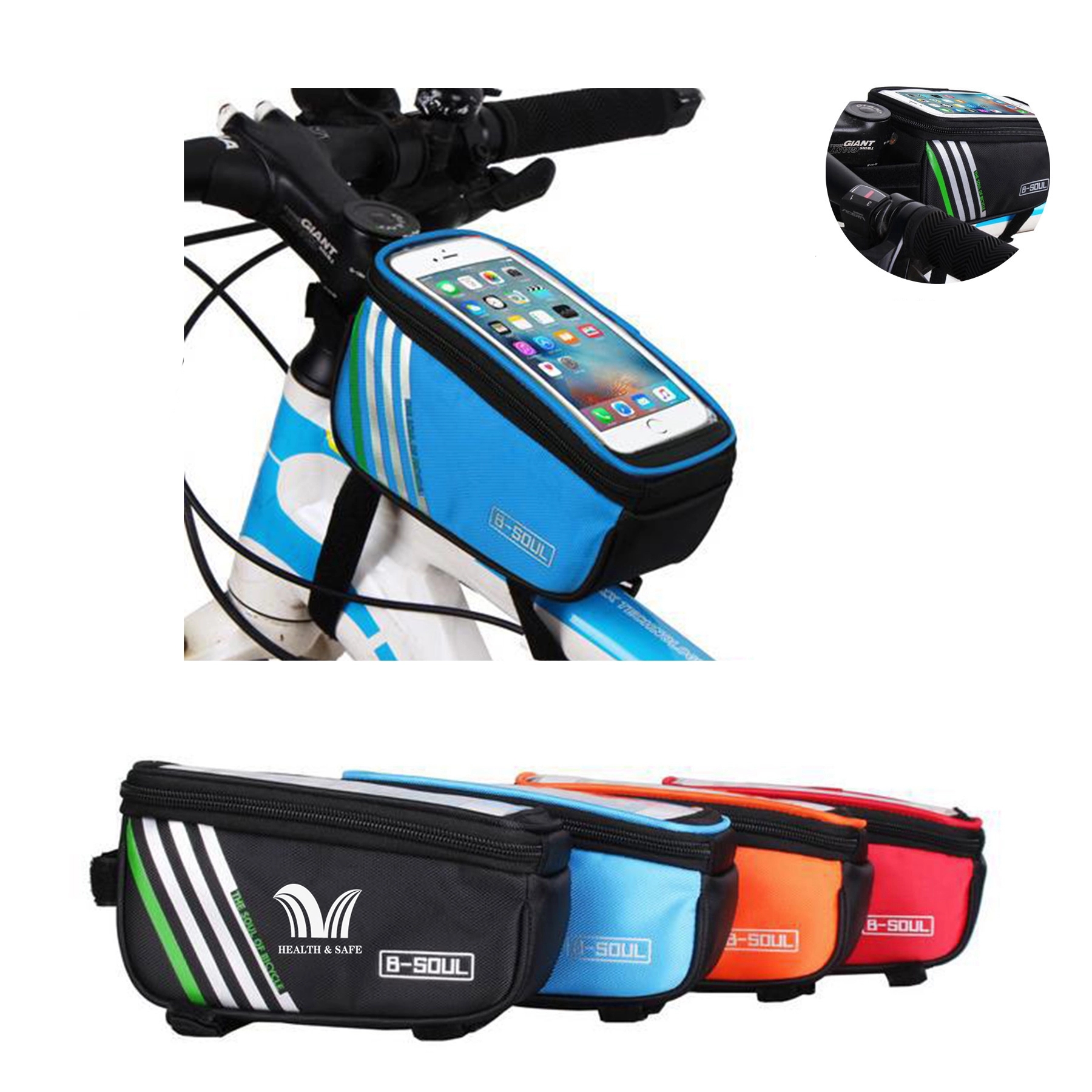 Bike Phone Front Frame Bag Bicycle Waterproof