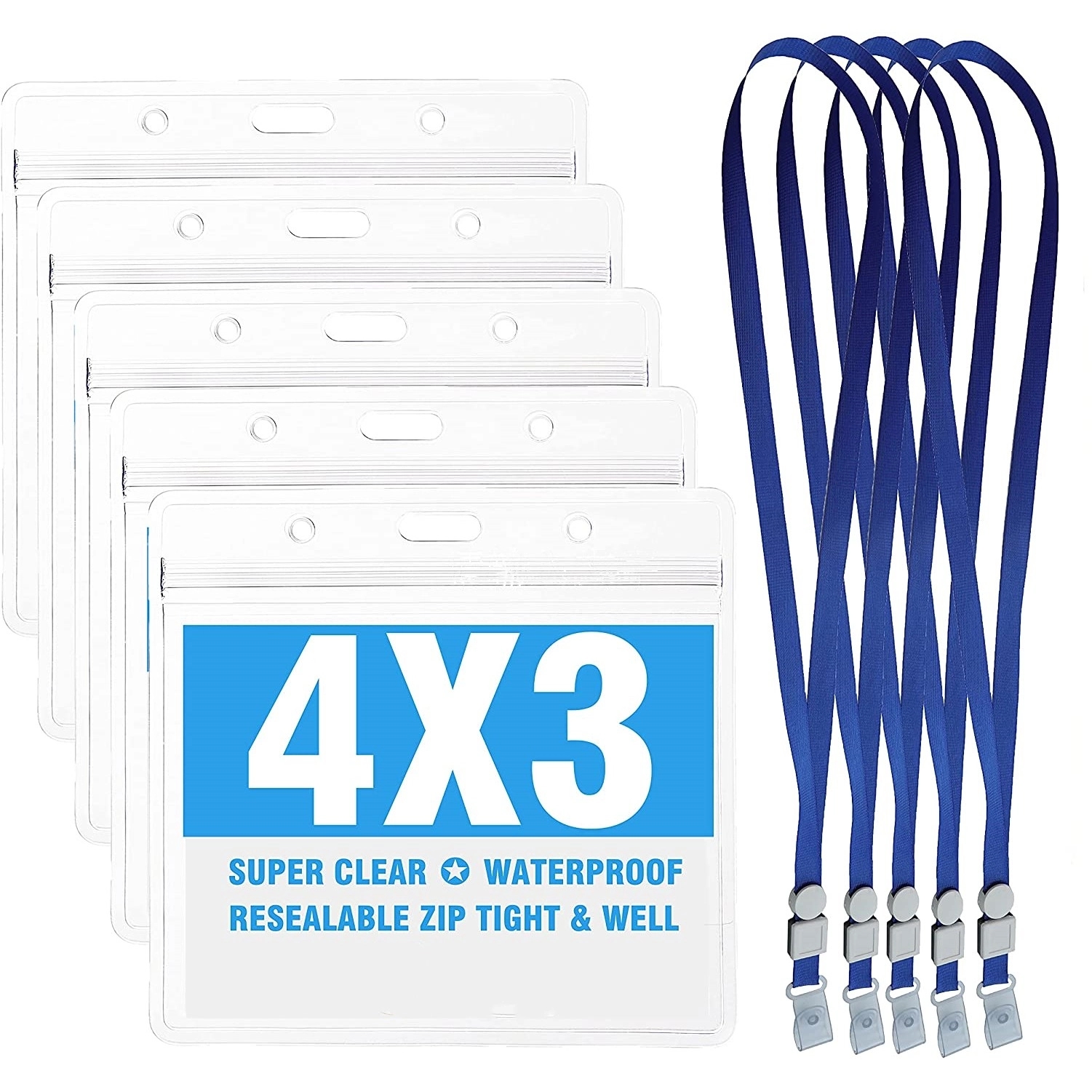 4 X 3 Inch Waterproof Card Holder with Lanyard