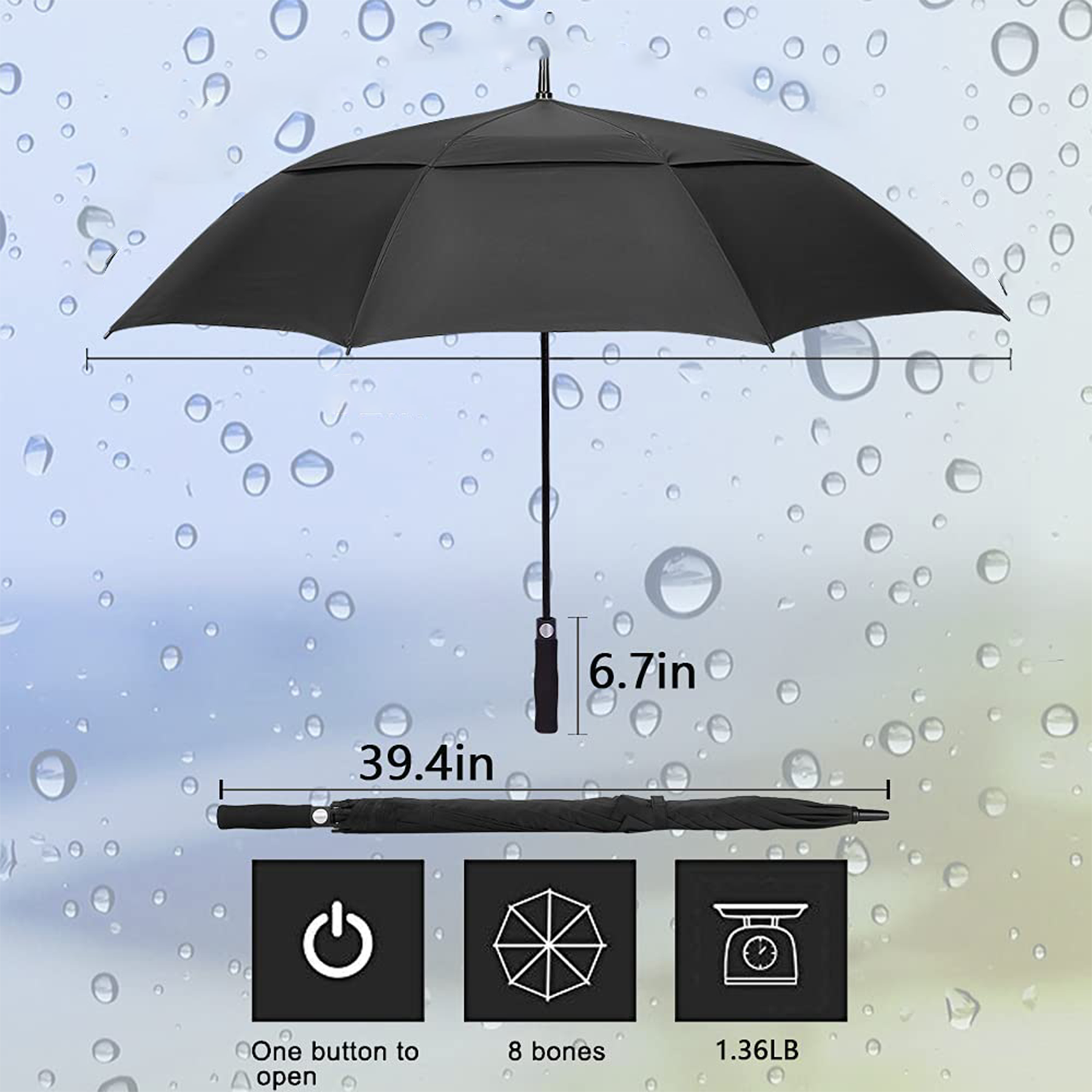 The Vented Typhoon Tamer Golf Umbrella