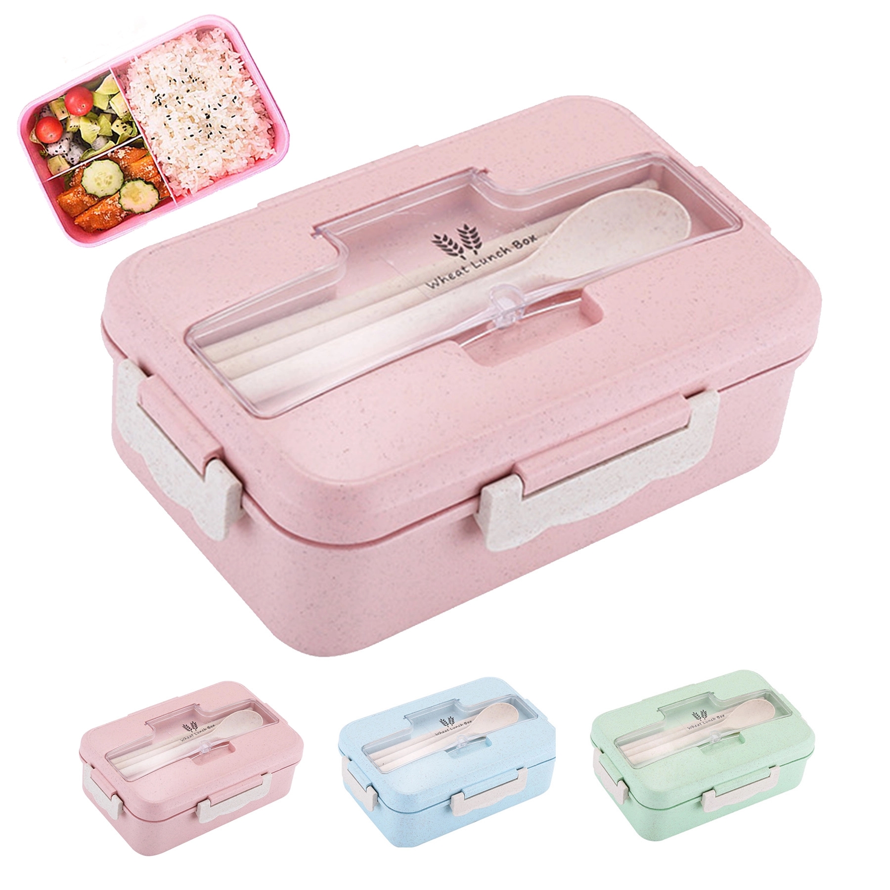 Large Capacity Leakproof Wheat Straw Lunch Box