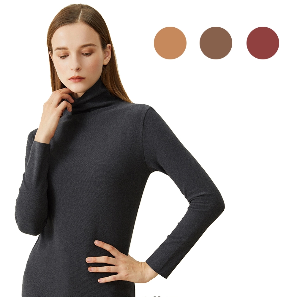 Long Sleeve Turtleneck Pullover Slim Shirt Top For Women
